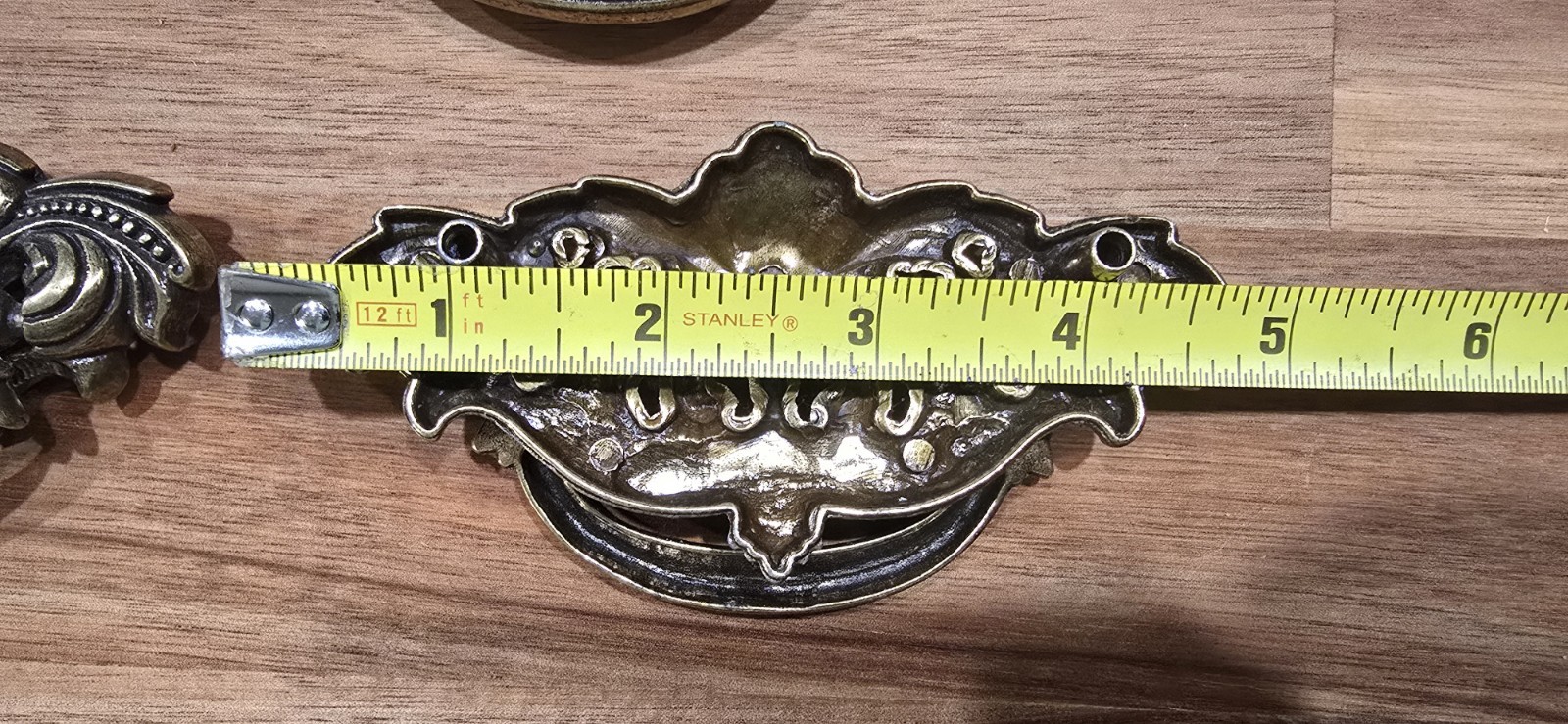 27 Brass French Victorian Drawer Pull Ornate Baroque Design