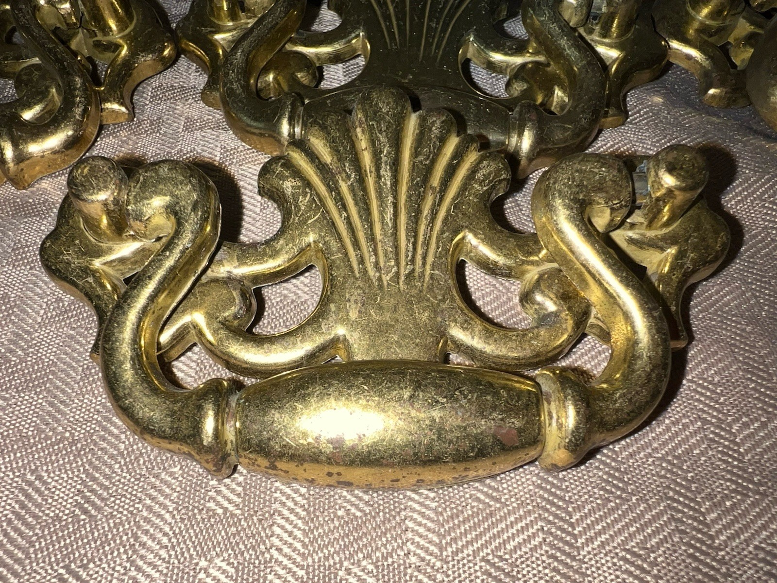 Lot 10 Vintage Brass Drop Bail Pull Handle Drawer 1986 BPC 21016 Chipendale