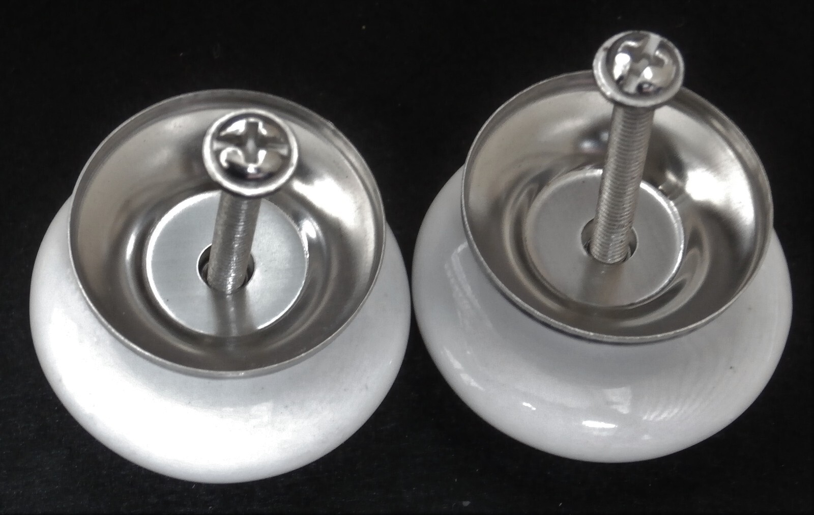 2 White Ceramic Nautical Hardware COMPASS Cabinet Drawer Pulls Dresser Knobs