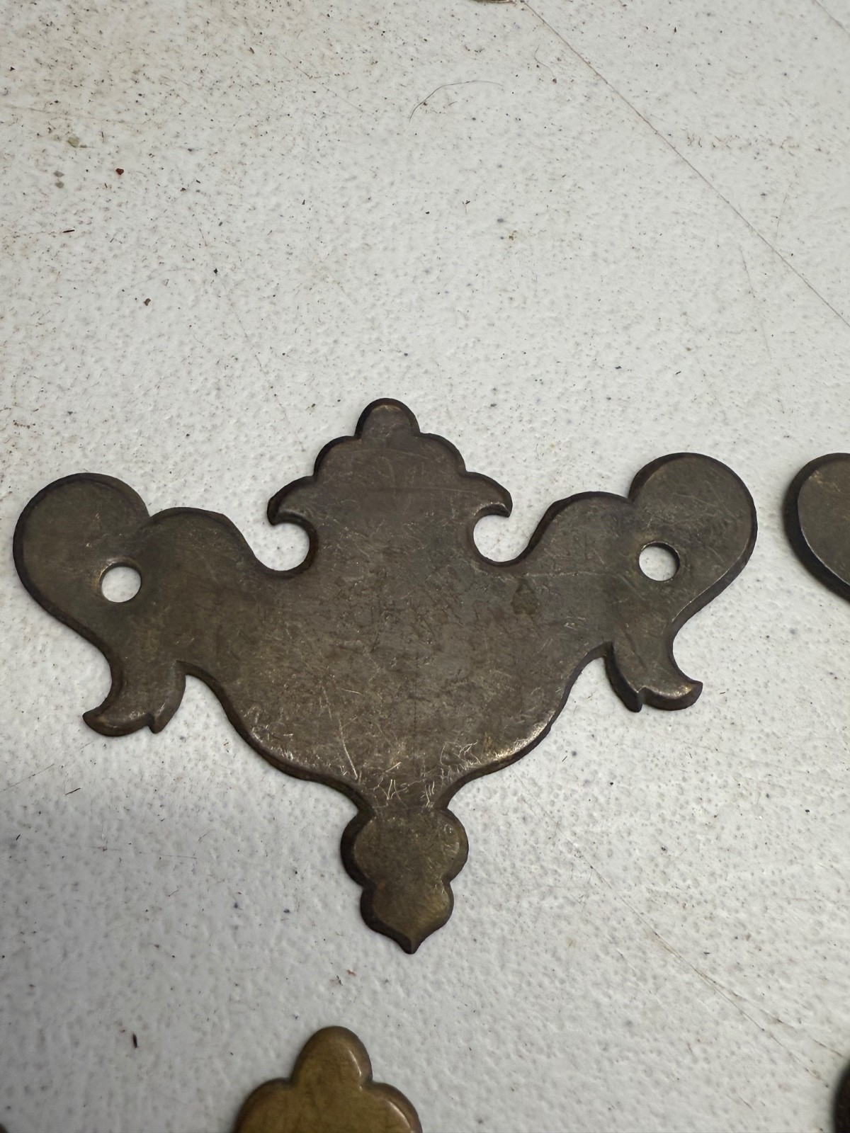 Antique Chippendale Brass batwing set of 12 old surface hardware restoration