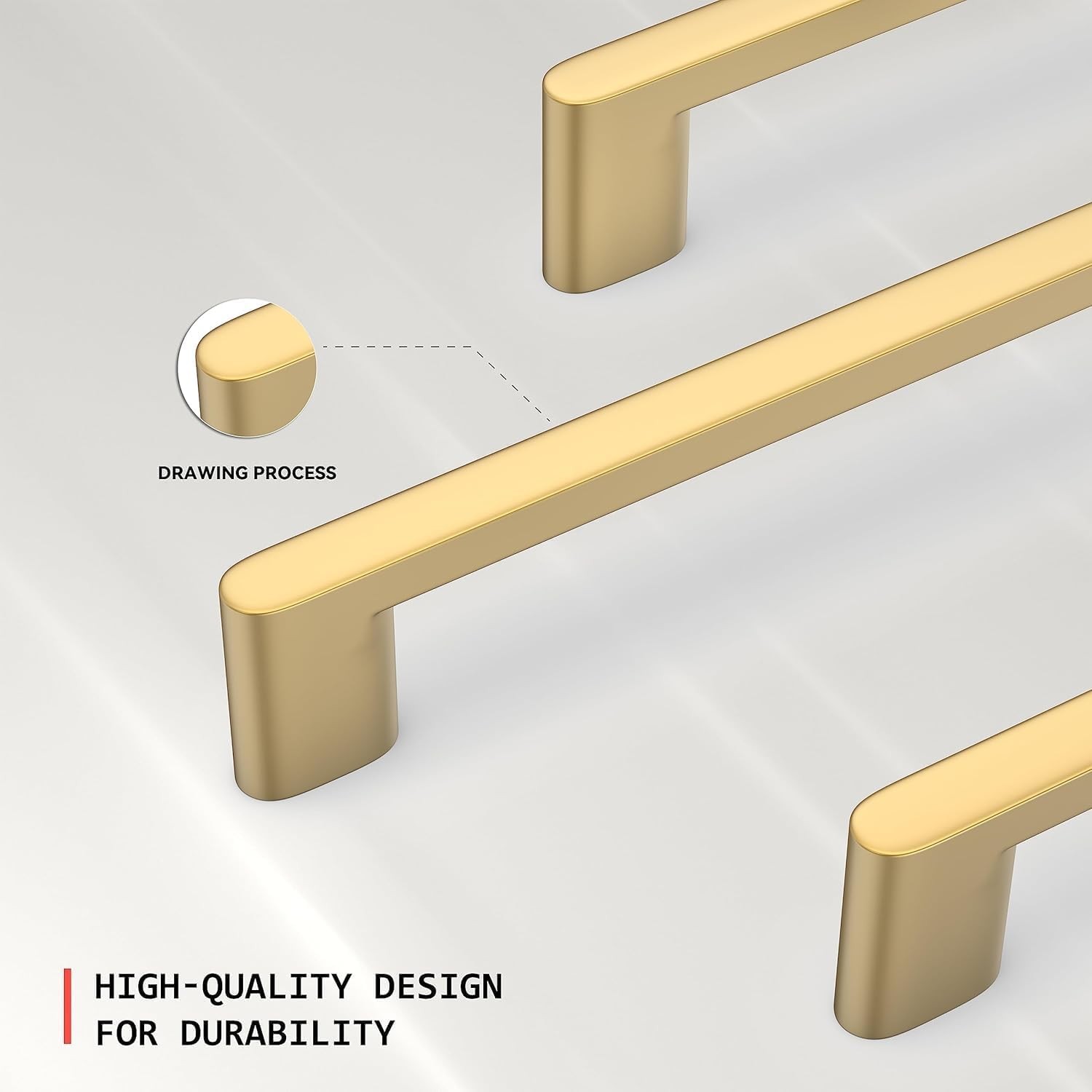 Homdiy 20 Pack Matte Gold Cabinet Pulls 5 Inch Hole Center Brushed Brass