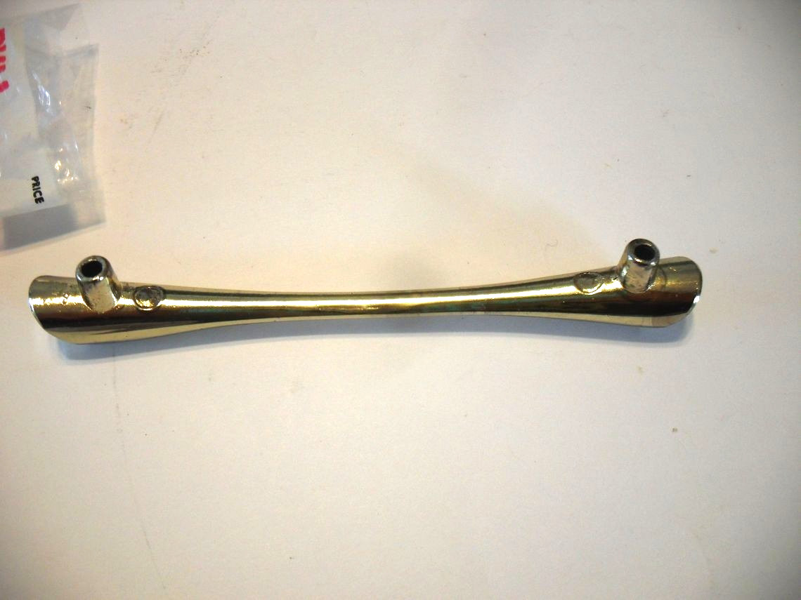Vintage Nos Polished Brass Drawer Bar Pull Beveled Ends Cabinet Door Handle Ajax