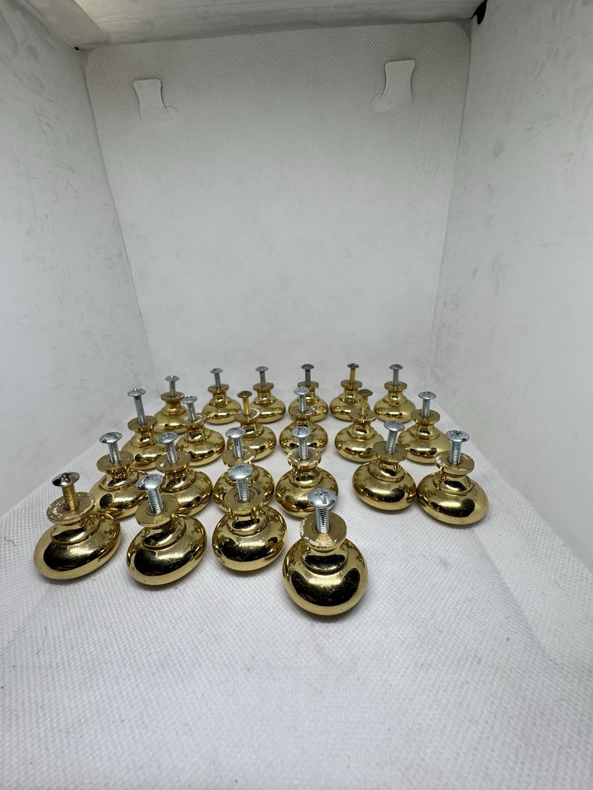 22 -matching vintage solid brass round drawer cabinet knobs pulls 1”x1”