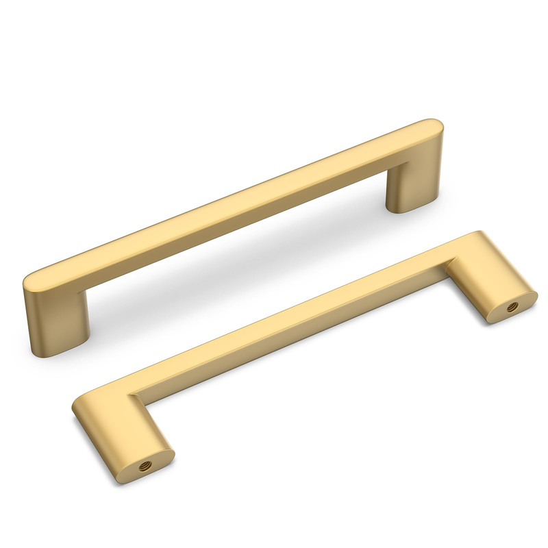 Homdiy 20 Pack Matte Gold Cabinet Pulls 5 Inch Hole Center Brushed Brass