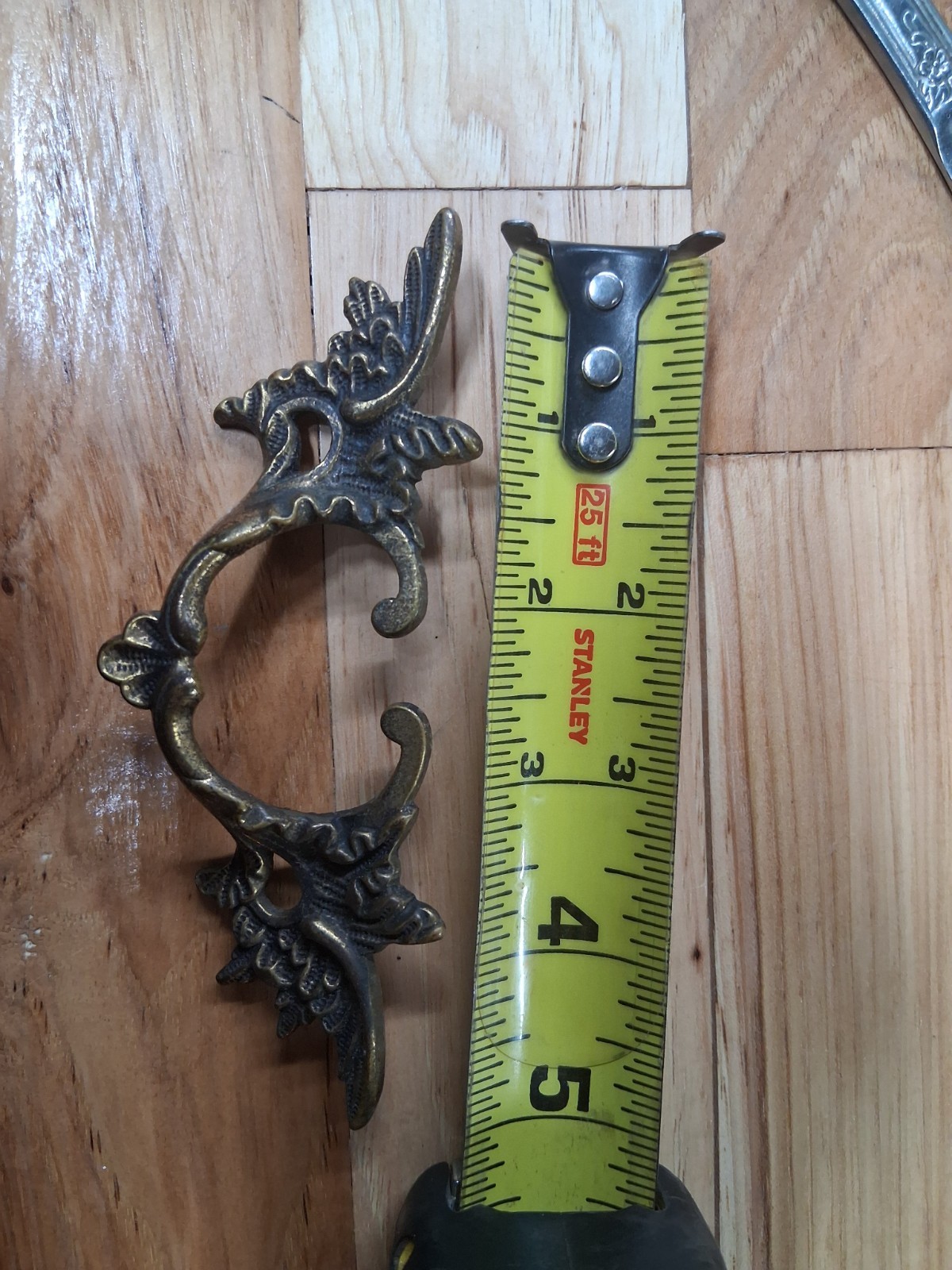 Lot Of 5 Vintage Small Ornate German Brass Drawer Pulls