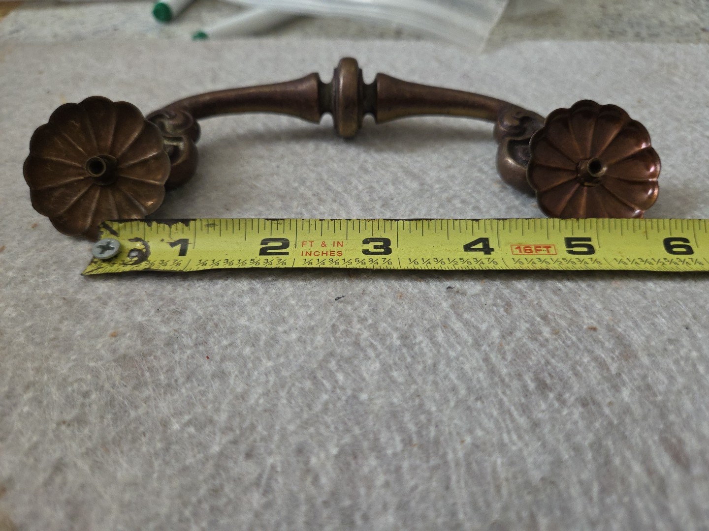 Antique Brass 5″cc Brass Drop Cabinet Bail Pull furniture cabinets drawers-pair