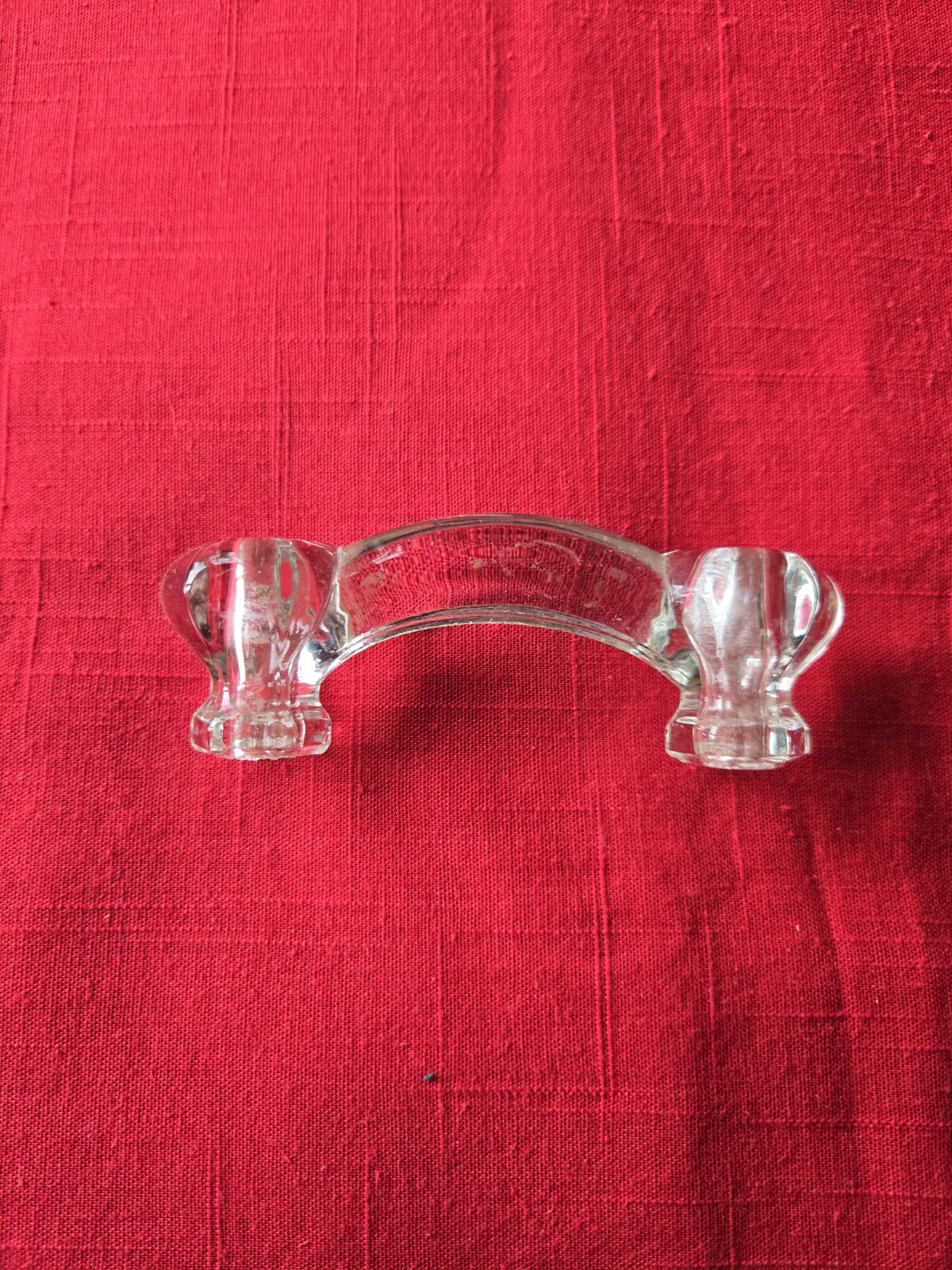 1 Vtg. CLEAR GLASS 4 1/4″ HANDLE With 3” Hole Spread Cabinet Drawer Pulls Knobs