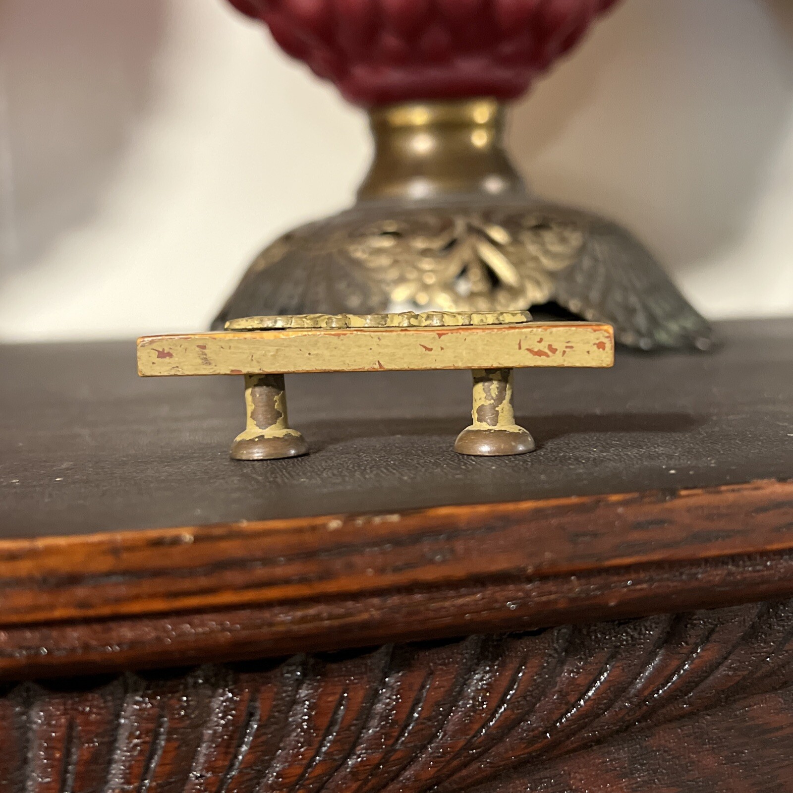 Antique Bakelite And Brass Drawer Pull