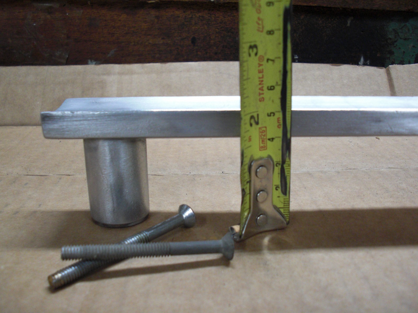 1 vintage large heavy duty 10″ long aluminum pull handles industrial 8″ oc hole