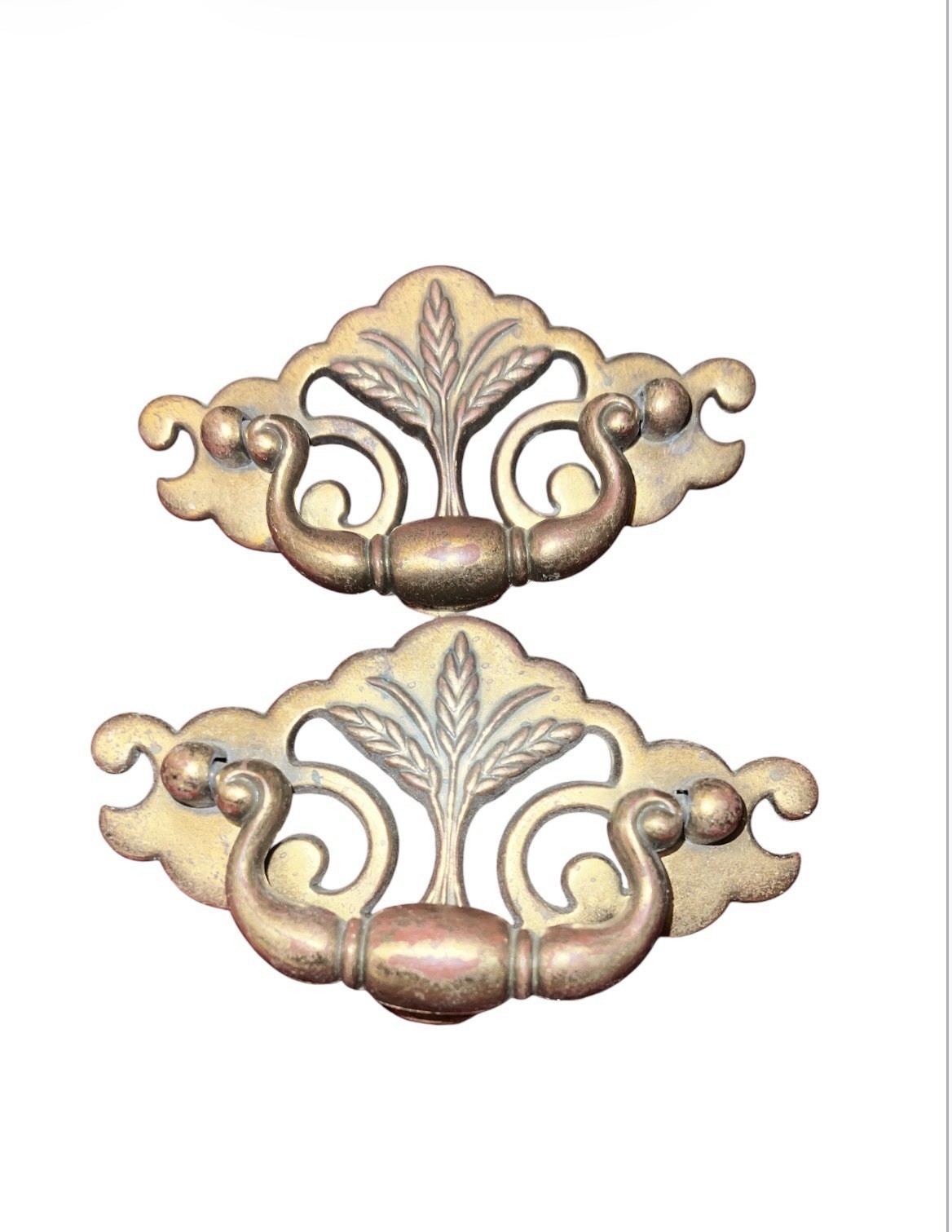 Lot of 2 Vintage Keeler Brass Co N18223 Chippendale Batwing Drawer Pulls 3″ CTC
