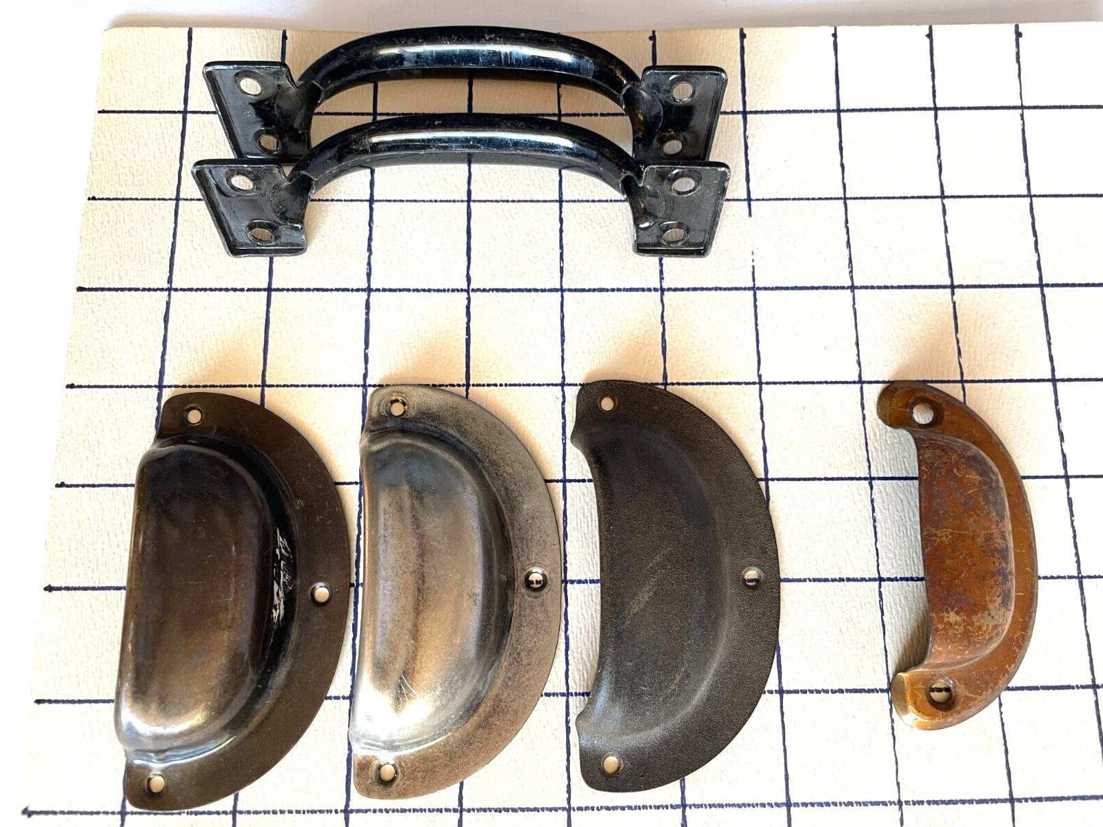 6 Vintage Farm Style Cabinet Drawer Pull Antique 1920’s~40’s