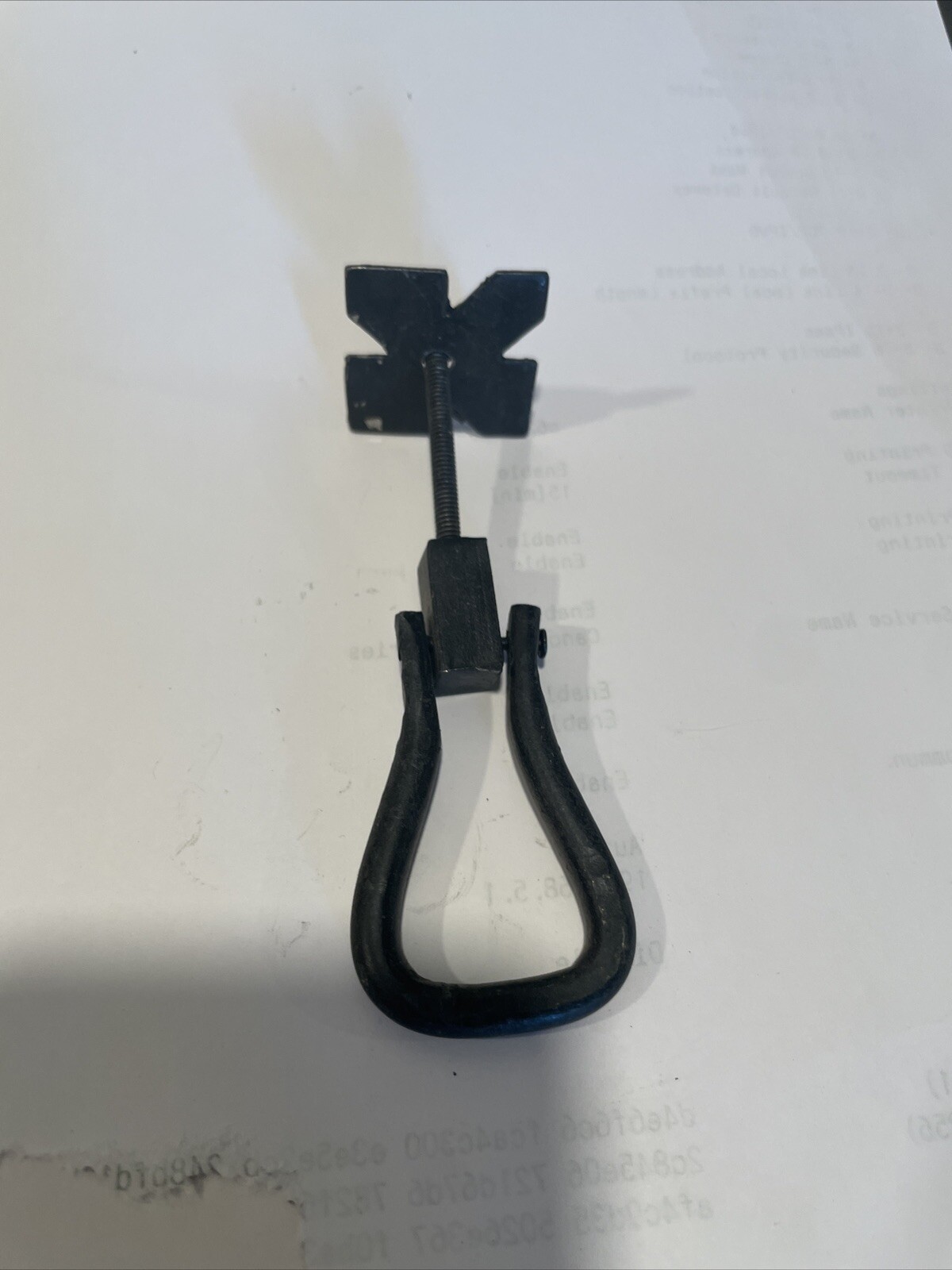 10 Drop Ring Pulls Black Wrought Iron Rustic Set of 10