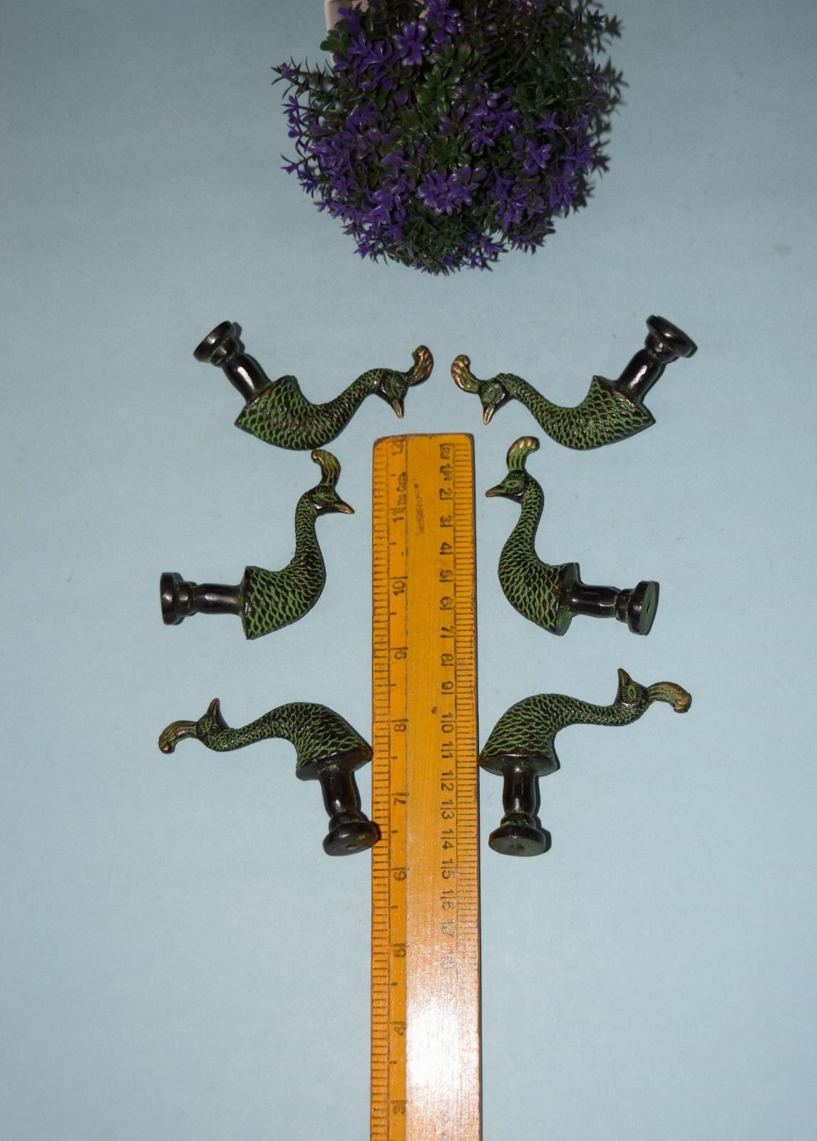 Brass Turkey Bird Cabinet Pull Designer Peacock Head Door Knobs Accessory EK985