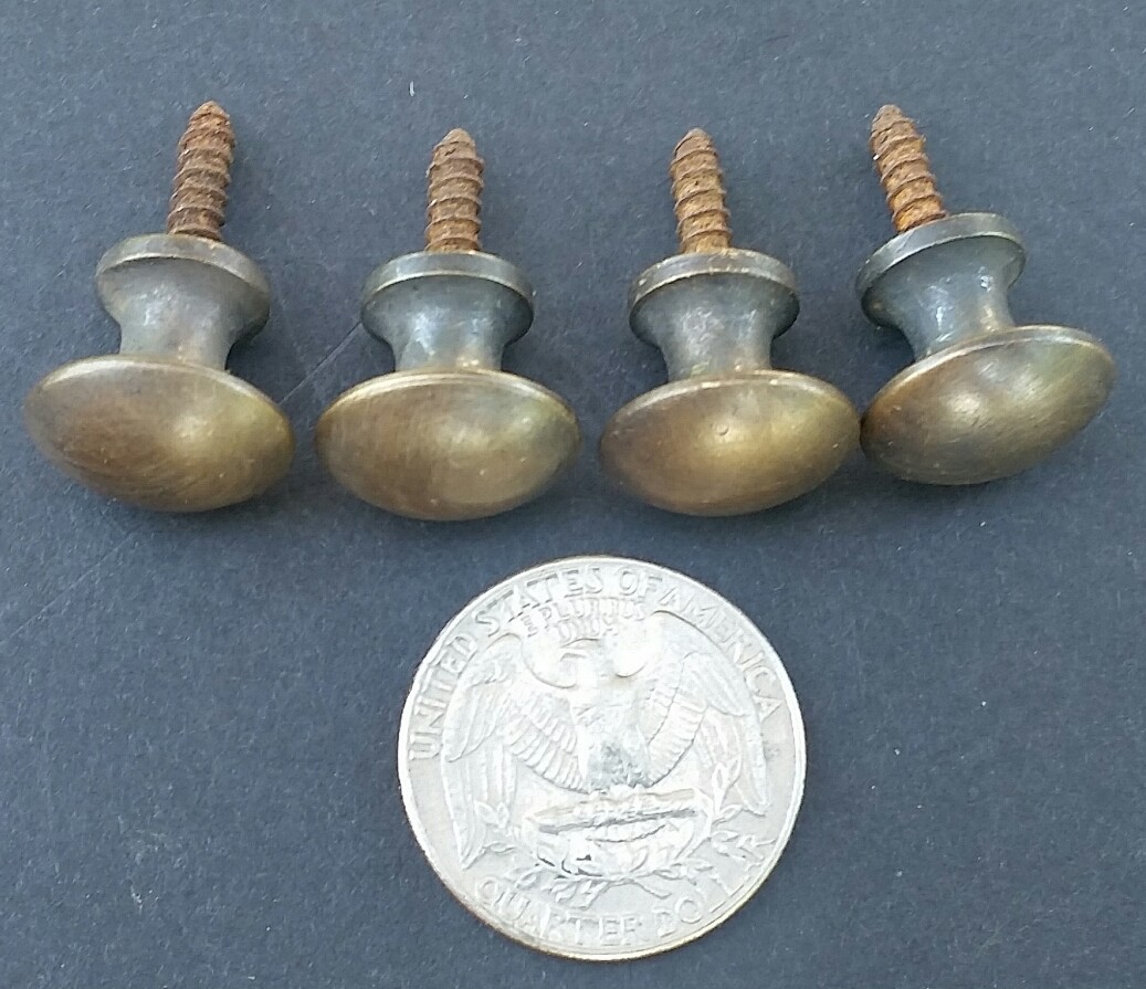 4 Solid Brass Barrister Bookcase 5/8″ Round Knobs Handles Stacking Bookcase #K2