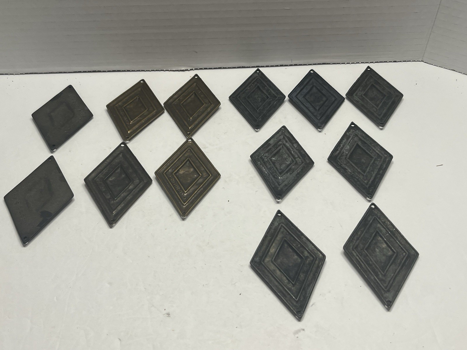 VTG. Lot (13) NOS KBC Decorative Diamond Bronze,Gray, Dark Gray Accent Hardware