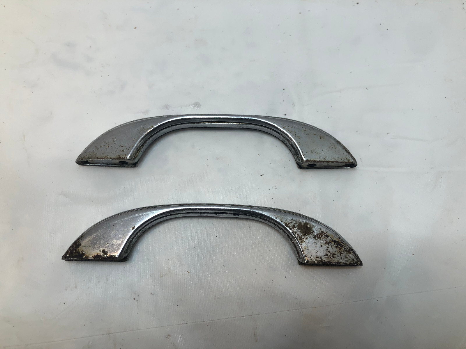 Vintage Chrome Drawer Pulls Cabinet Door Handle MCM Mid Century – Lot of 2