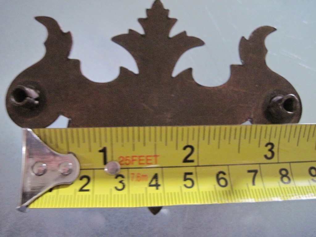 Vintage Brass Drawer Handles Hardware 3” Centers Set of 10 Batwing Chippendale