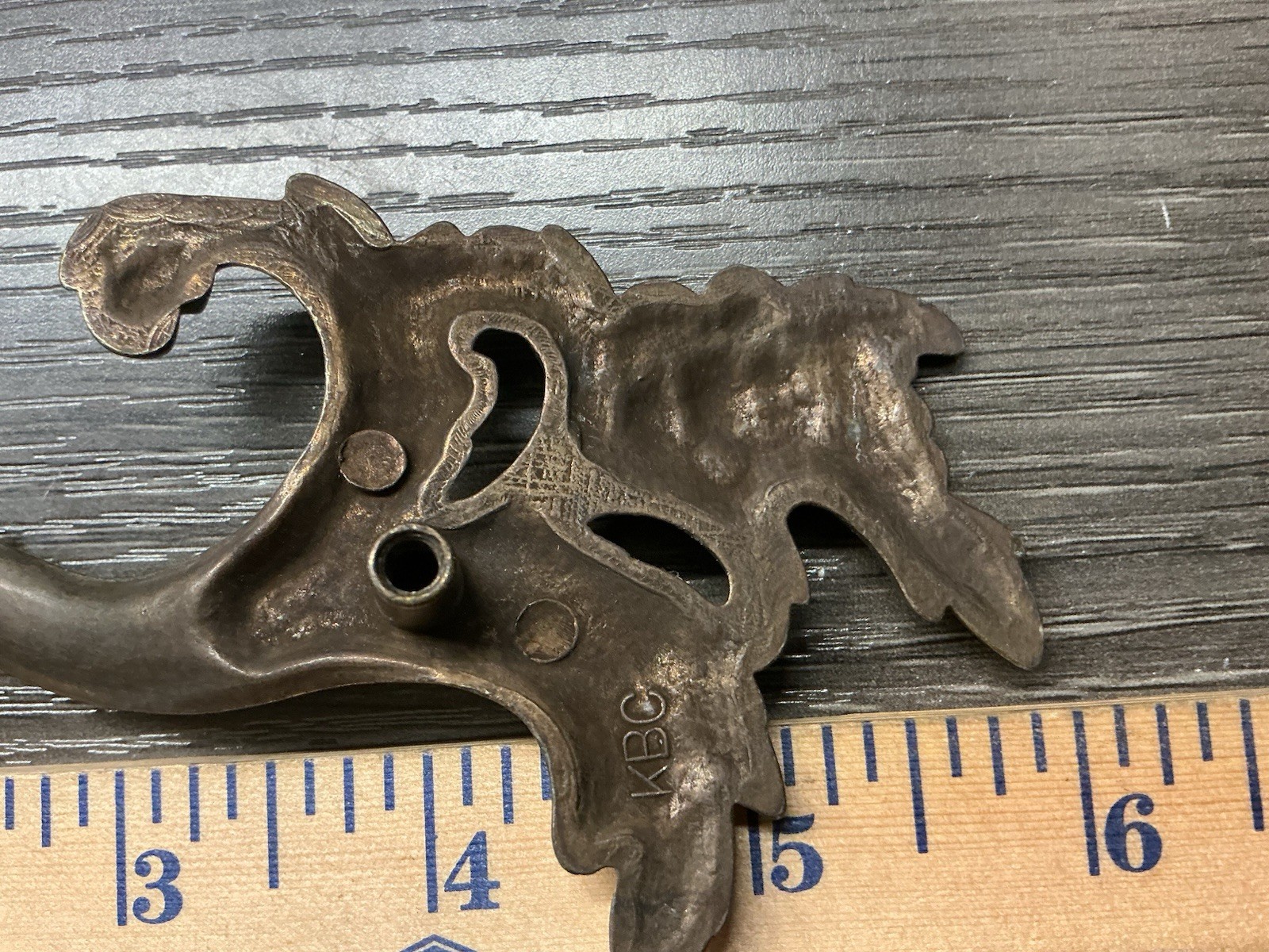 1 Vintage Keeler French Provincial Drawer Handle Pull Brass Leaf Cabinet (168