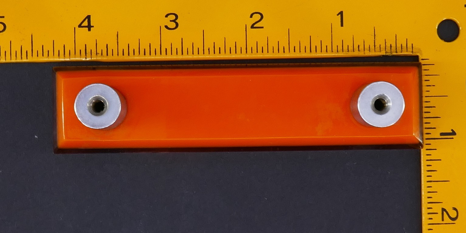 2 RECTANGULAR ORANGE LUCiTE MiD CENTURY 4.25″ CABiNET DRESSER DRAWER PULL HANDLE