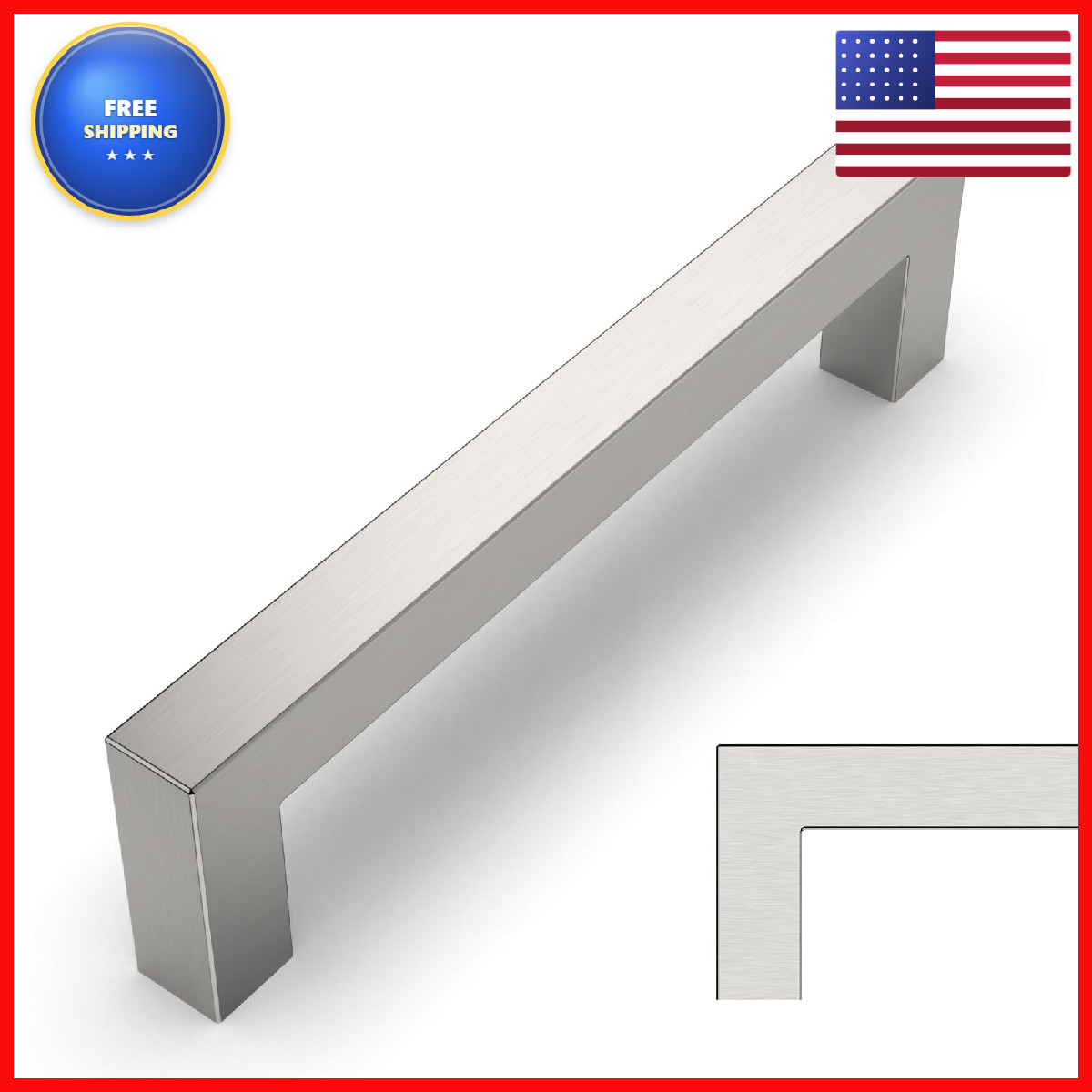 Amerdeco 10 Pack Brushed Satin Nickel Cabinet Pulls 5 Inch128Mm Hole Centers