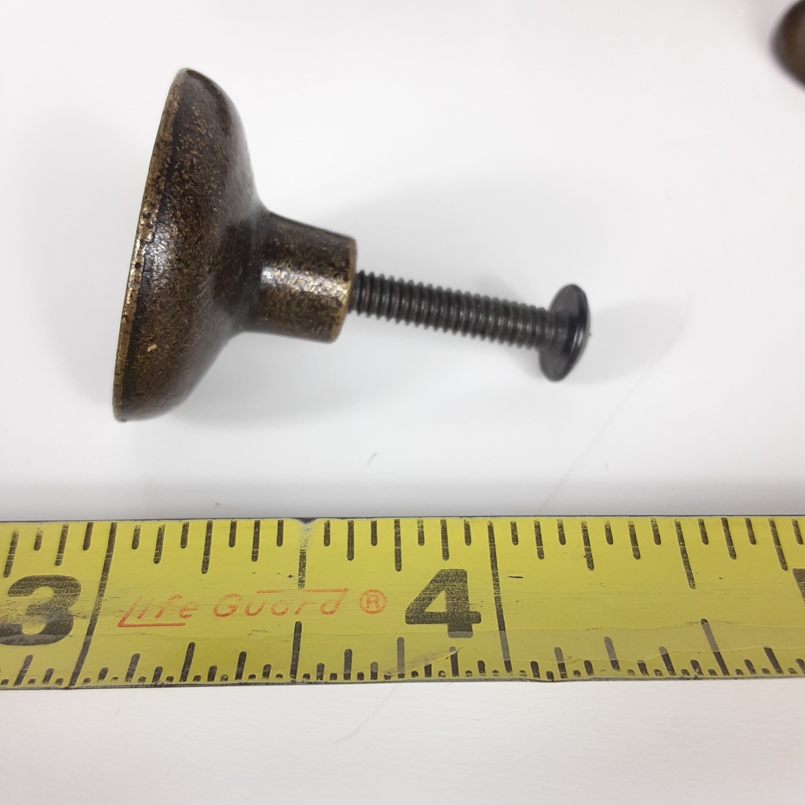 Six Drawer Door Pulls Knobs Vintage Bronze Metal with Screws