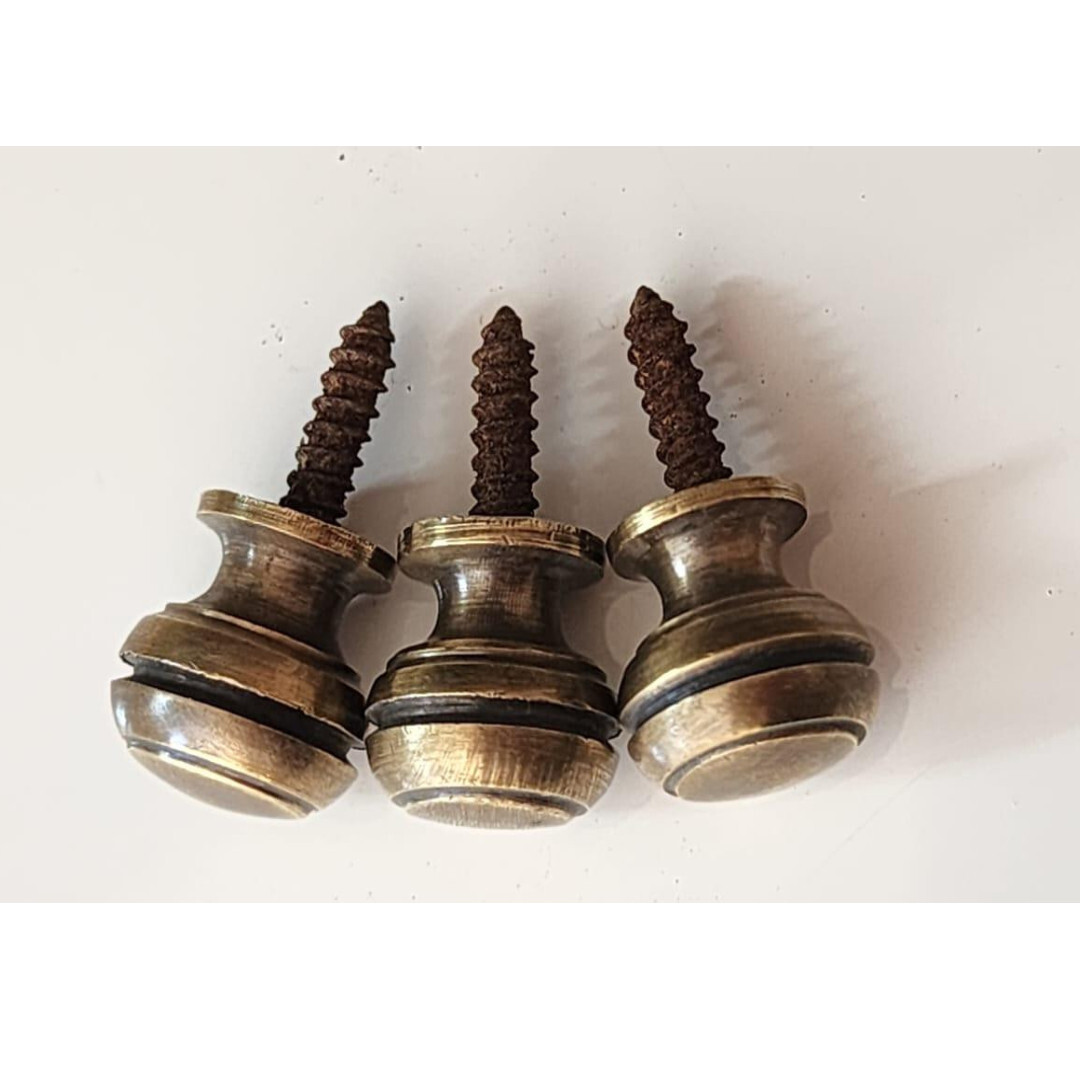 2 Solid Brass SMALL Stacking Barrister Bookcase 7/16″dia Knobs drawer Pulls #KK