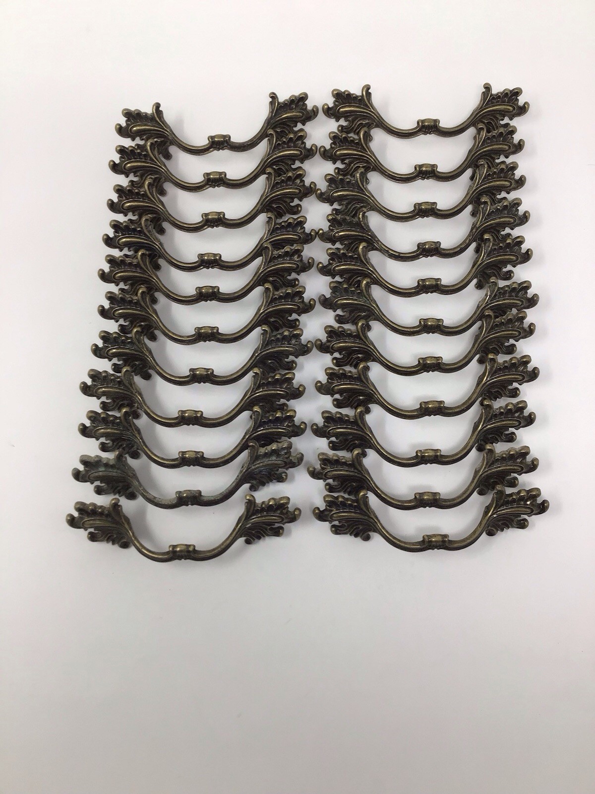 Vintage French Provincial Drawer Cabinet Pull Antique Bronze 3″ Handle Lot of 22