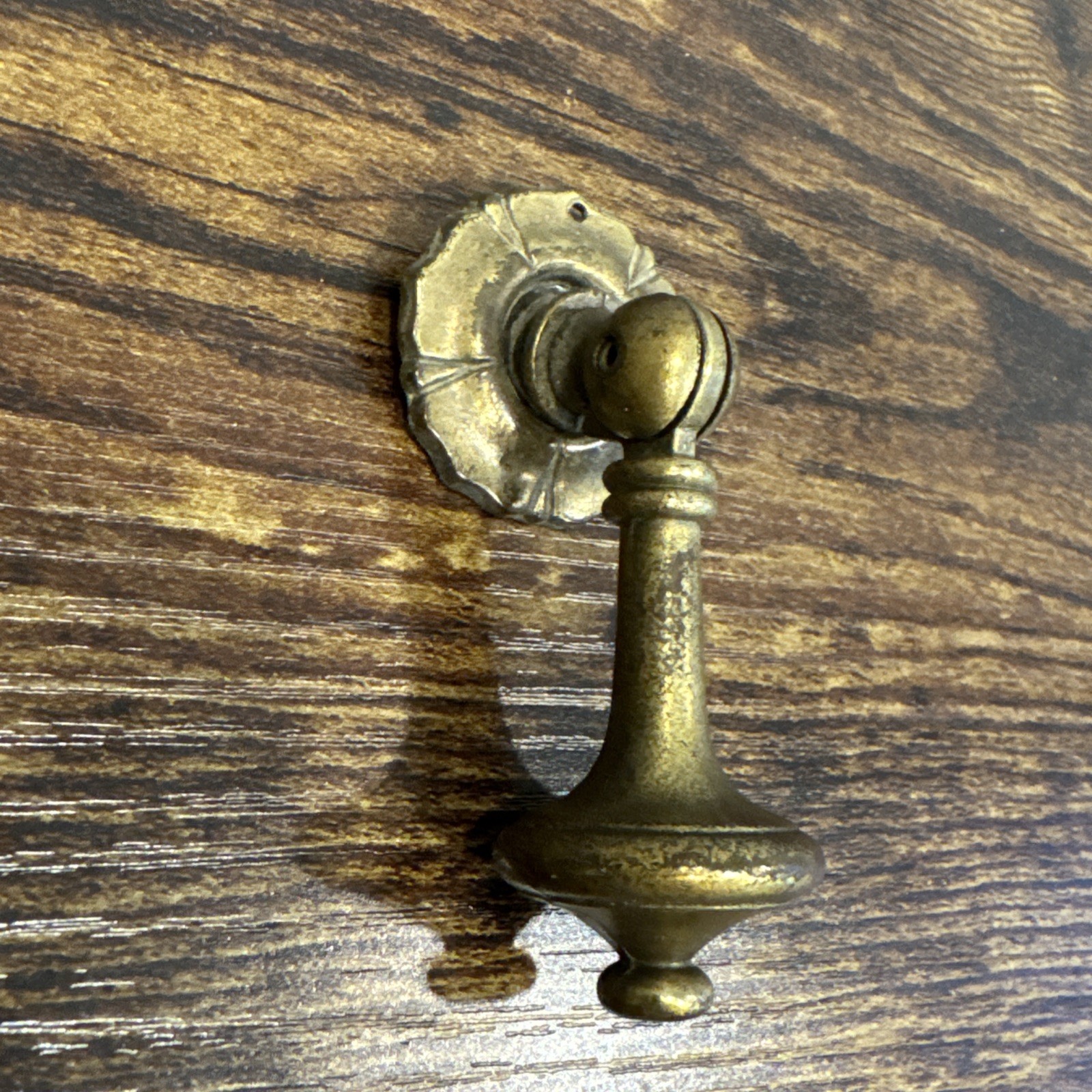 Drexel Esperanto Drawer Pull Teardrop Brass Dresser Handle Backplate Vintage MCM