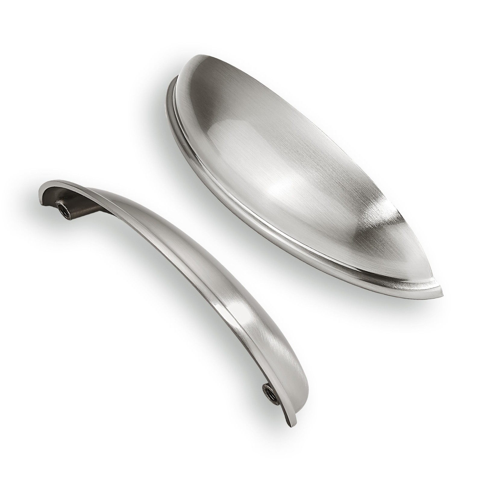 10 Pack 5″ Drawer Pulls Brushed Satin Nickel Cabinet Cup Pulls Kitchen Hardwa…