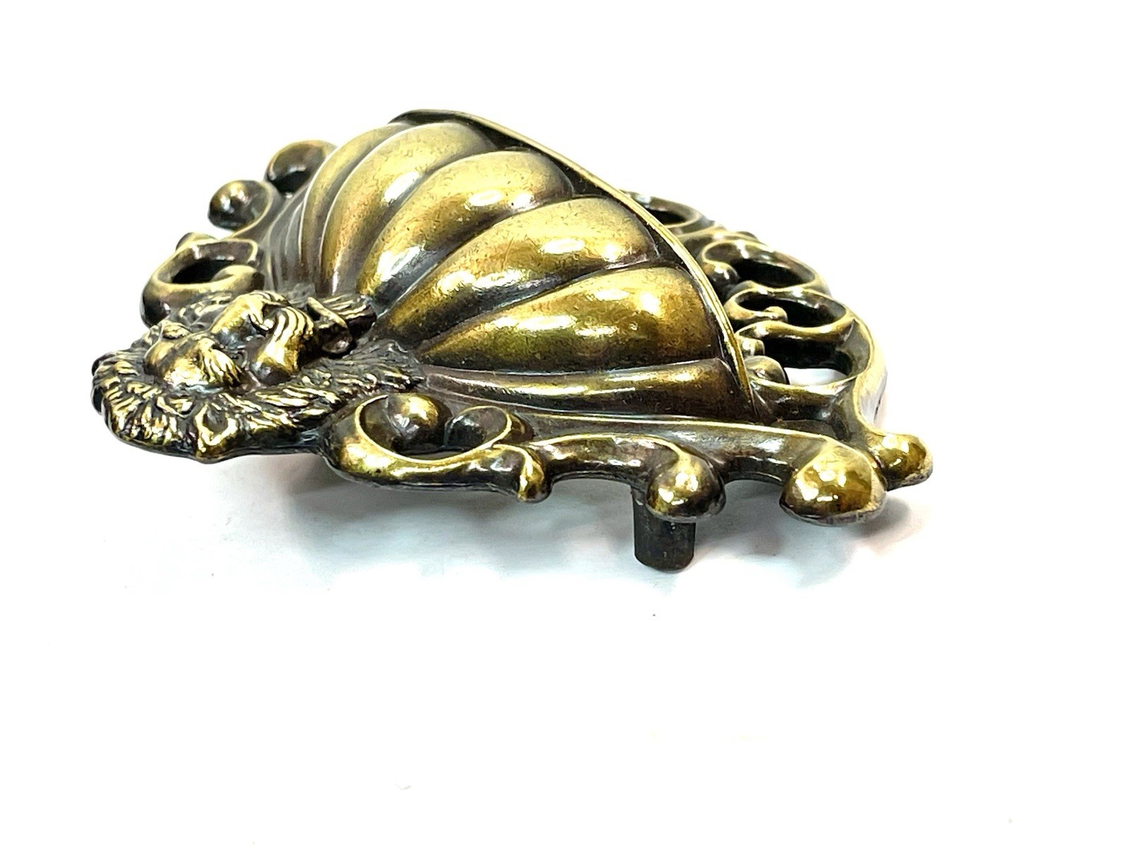 NOS 4.5″ Lion Head Bin Pull Drawer Handle KBC Brass Co