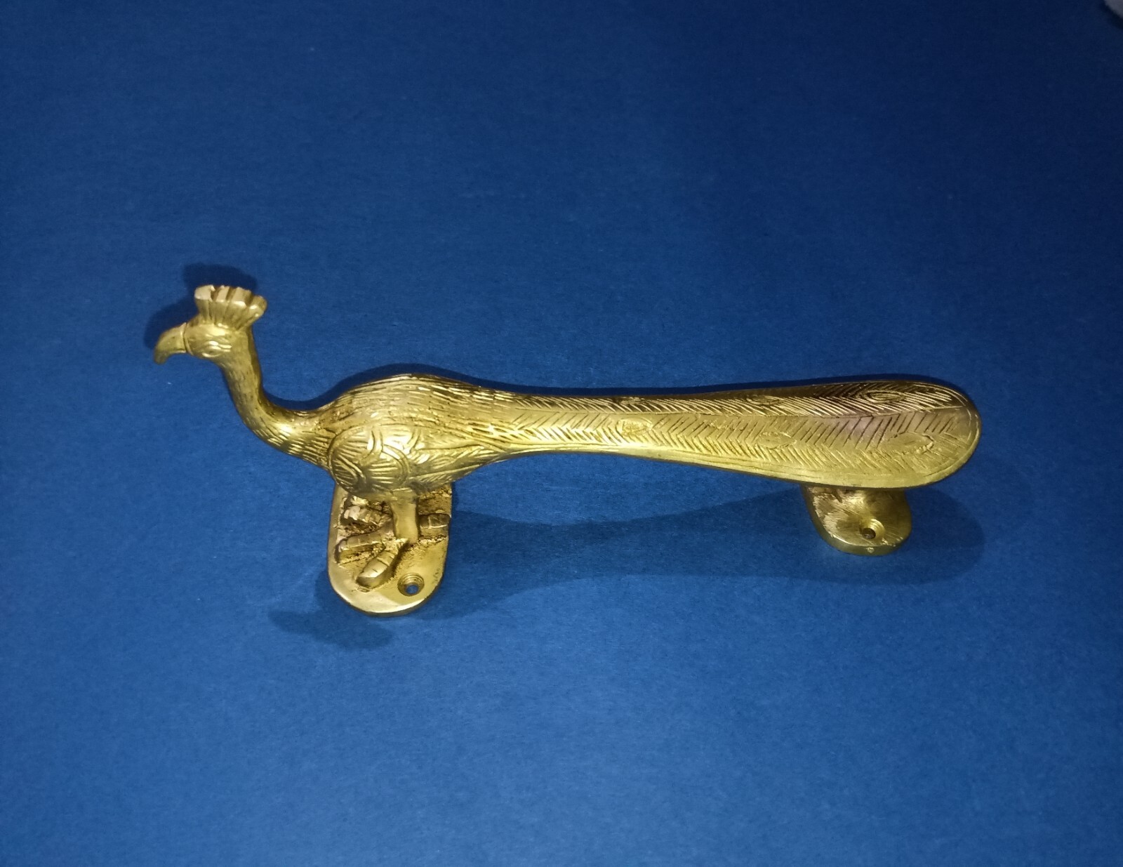 Brass Peafowl Cabinet Pull Peacock Fingers Base Cabin Entrance Door Handle HK506