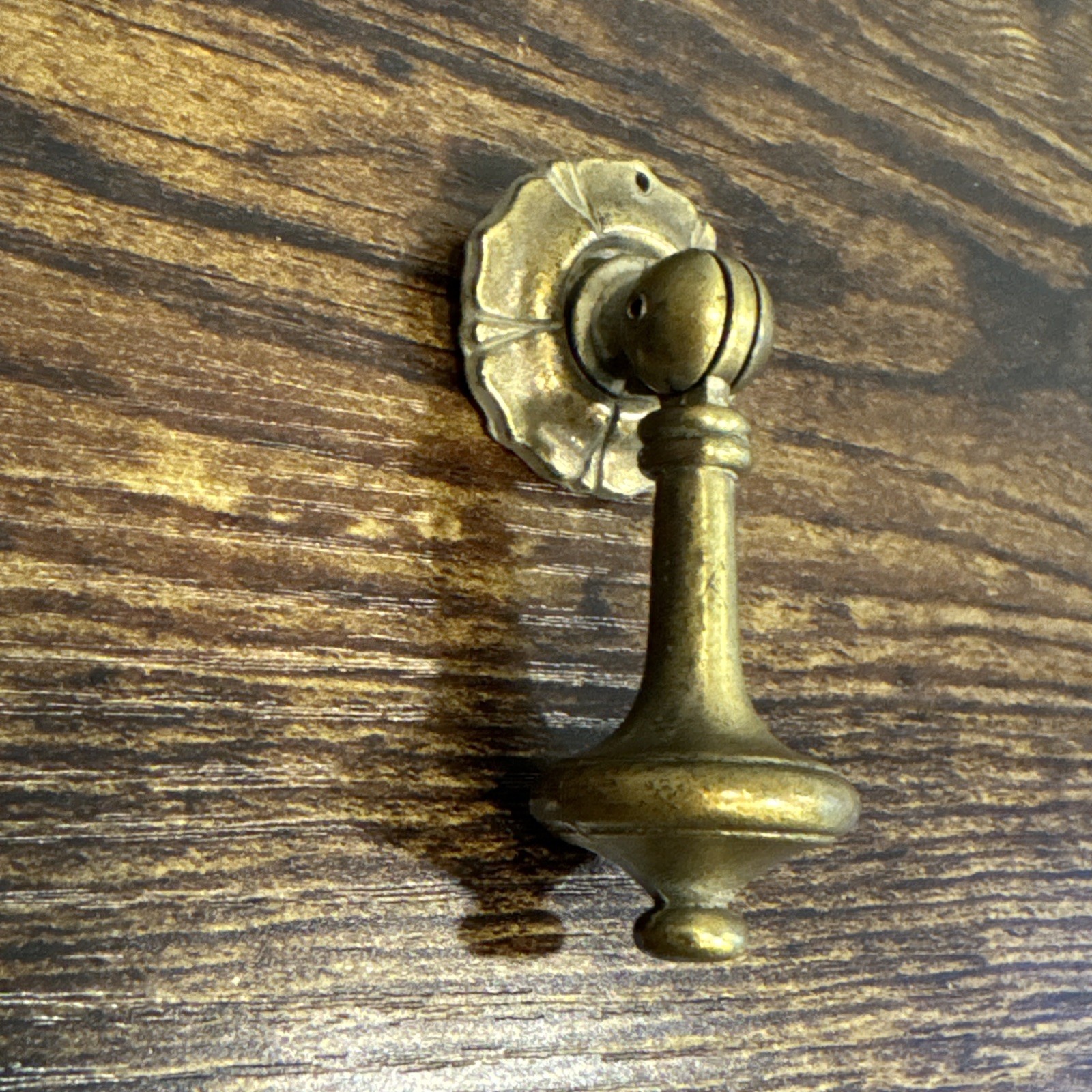 Drexel Esperanto Drawer Pull Teardrop Brass Dresser Handle Backplate Vintage MCM