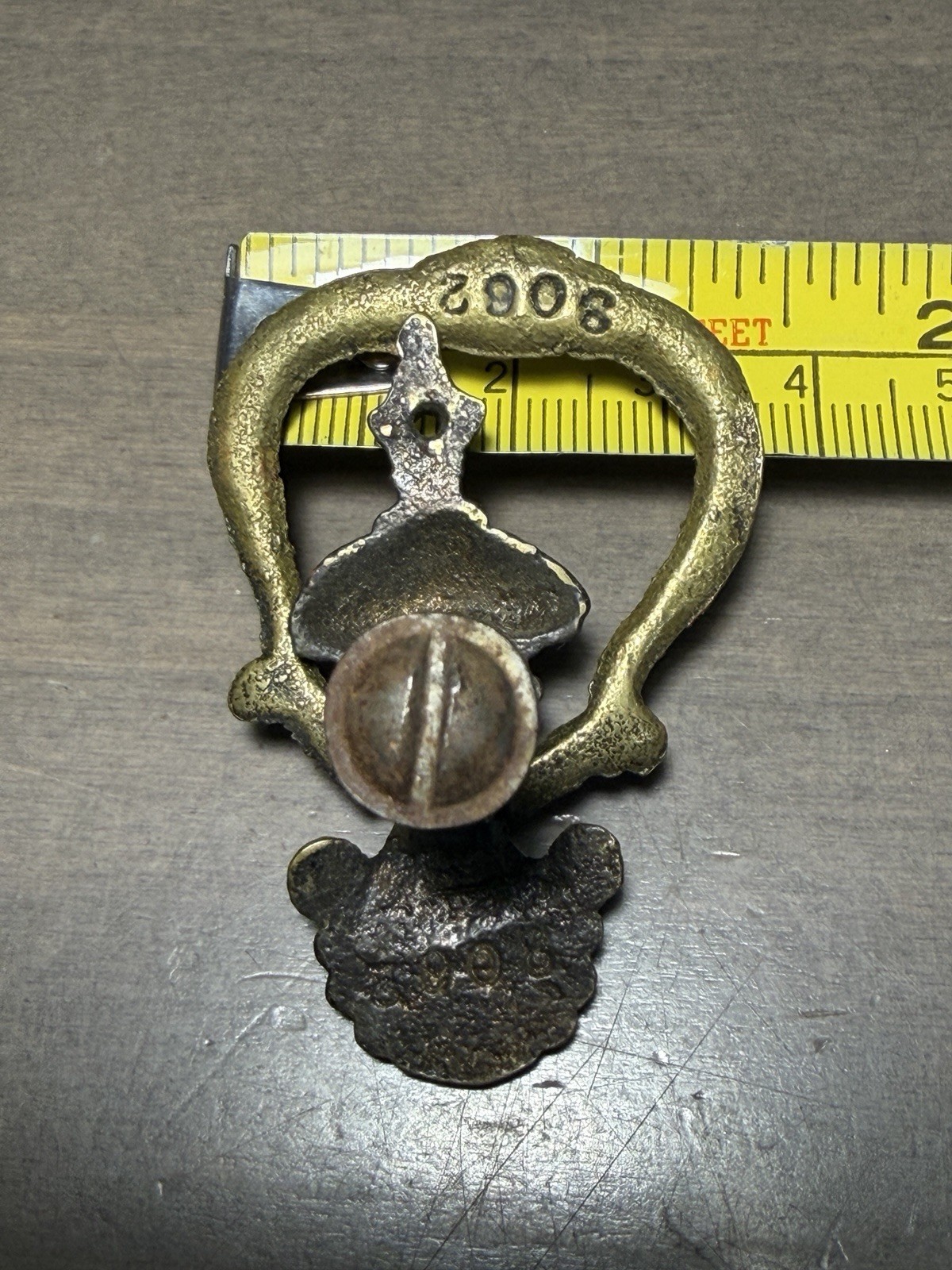 3 Antique Drop Ring Pulls Drawer Door Vintage Dresser Handle Hardware Lot A
