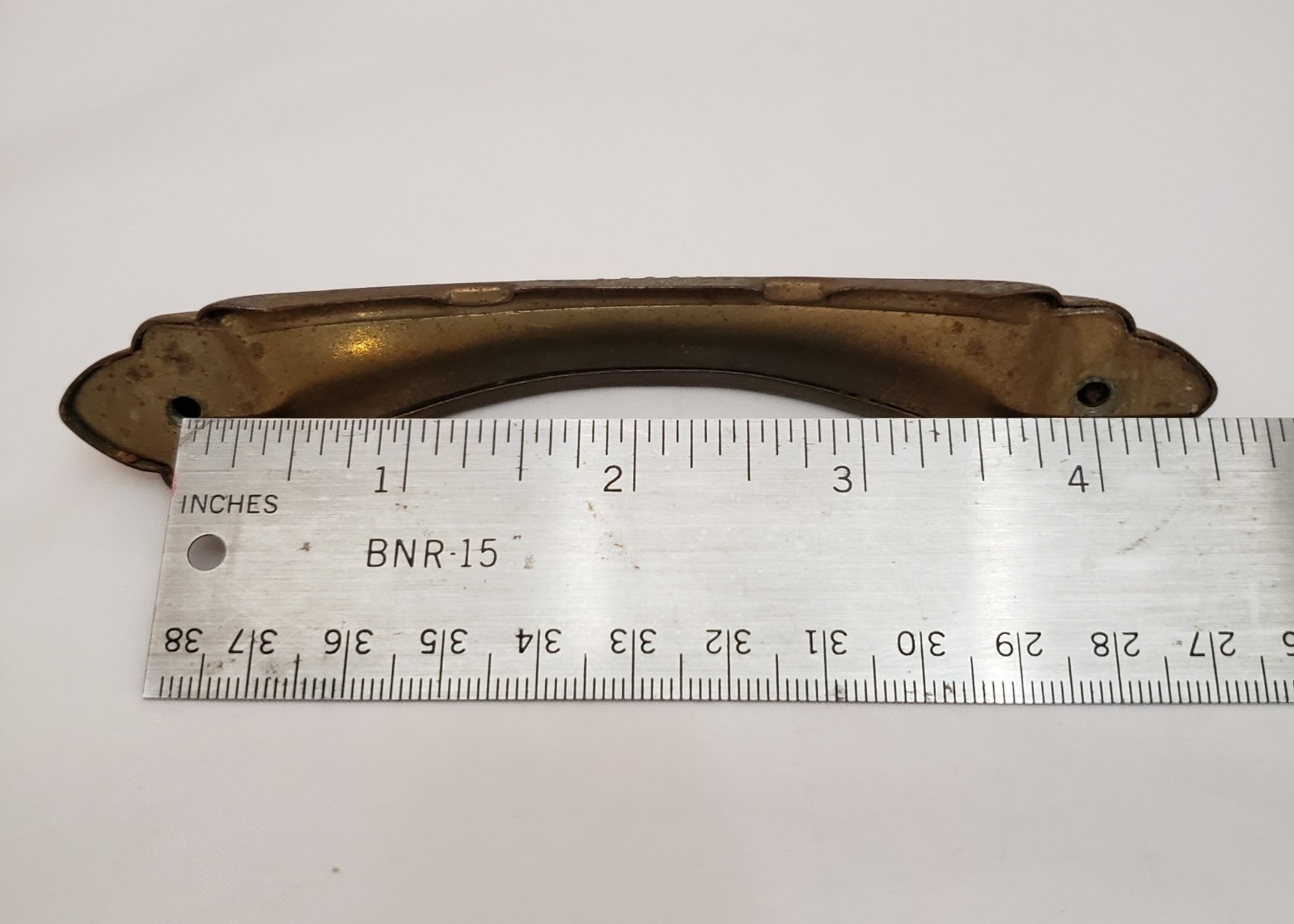 VTG Art Deco Waterfall Furniture Hardware Brass Pulls Handles Set Of 2