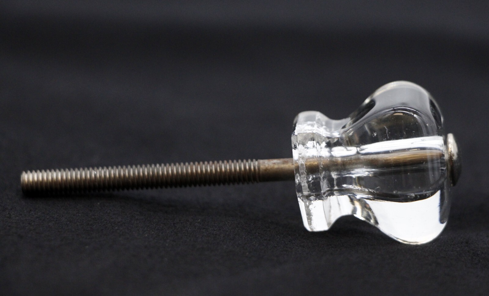 Vintage 1 in. Hexagon Clear Glass Drawer Cabinet Knob