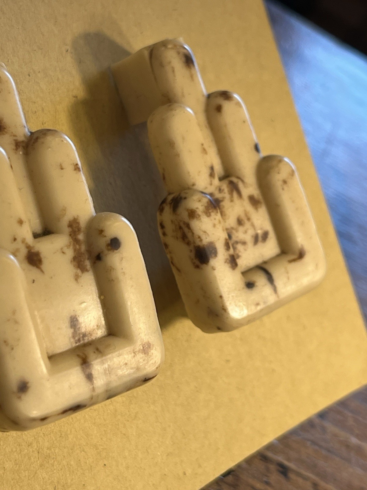 Vintage Marbled Alabaster~Look Celluloid Art Deco Dresser Pull Hardware (H1)