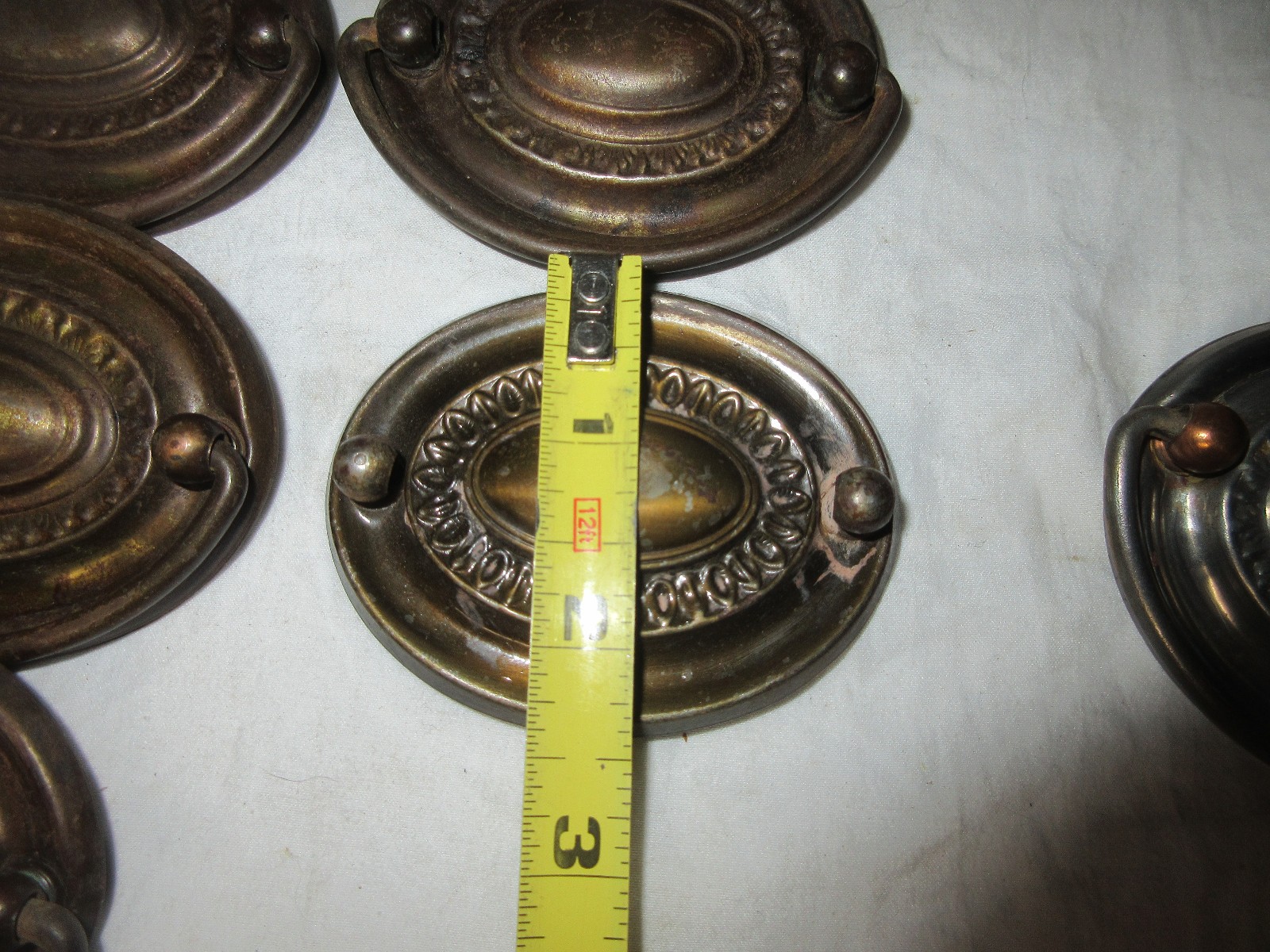 Antique Handles Furniture Drawer Pulls Handles Vintage Metal Hardware Set of 7