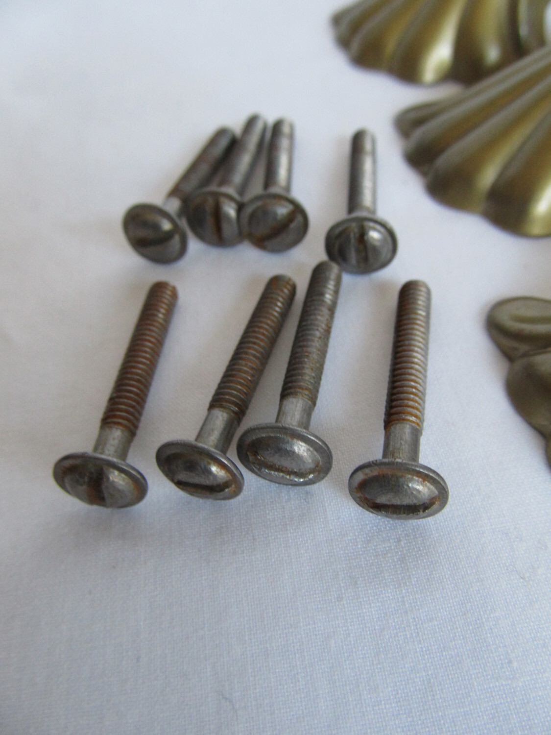 4 Vintage Art Deco Waterfall Metal Drawer Handles Pulls 5 5/8″ 4 1/4″ on center