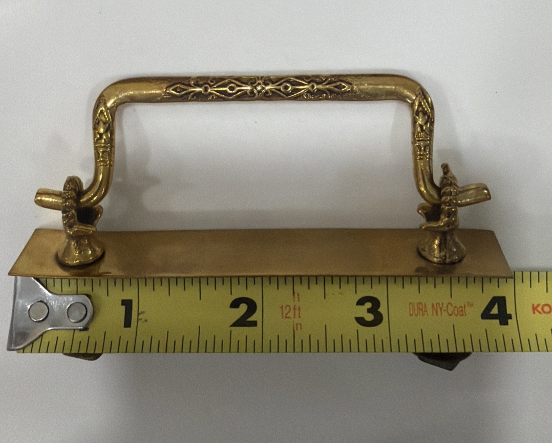 Set of 8 VTG EASTLAKE STYLE Brass Dresser Pulls Rectangular Art Deco Victorian