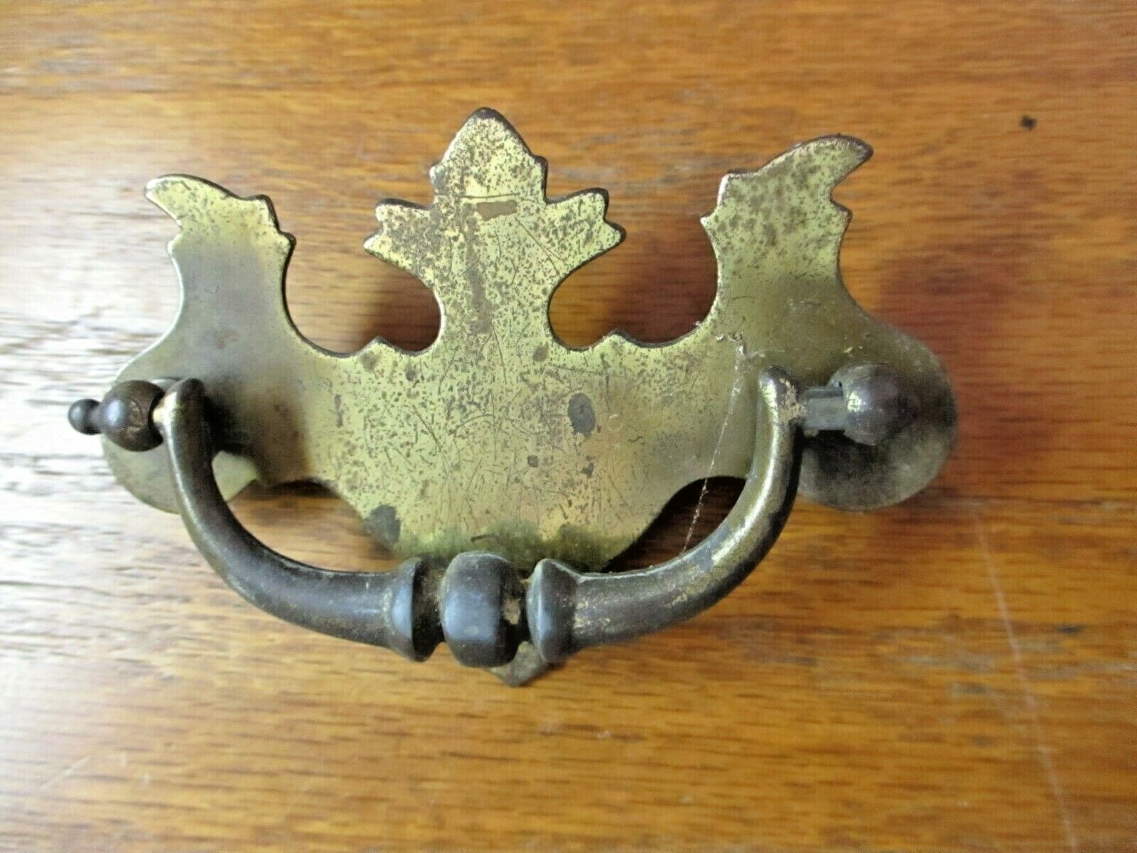 Drop Bail Pull Handle 1930s Antique English Brass 3″ Centers Chippendale 1 Vtg