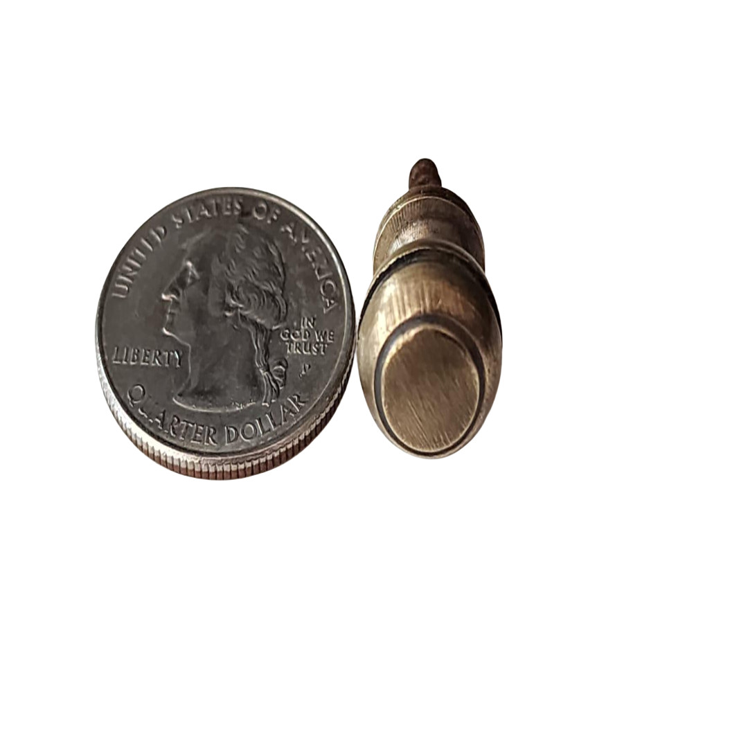 1x Solid Brass SMALL Stacking Barrister Bookcase 7/16″dia Knob drawer Pull #KK