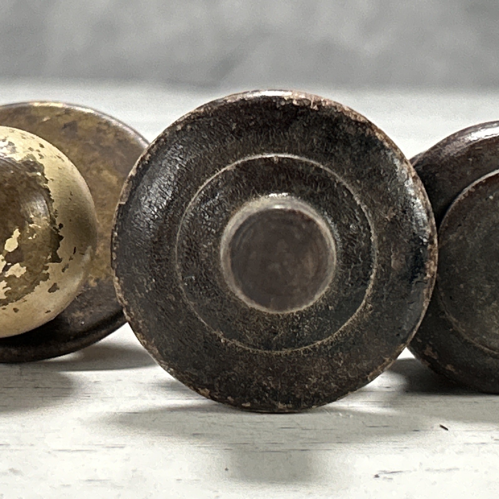 Vintage Drawer Pulls Lot 3 Wood 1 Solid Metal 1920s-1950s Architectural Salvage