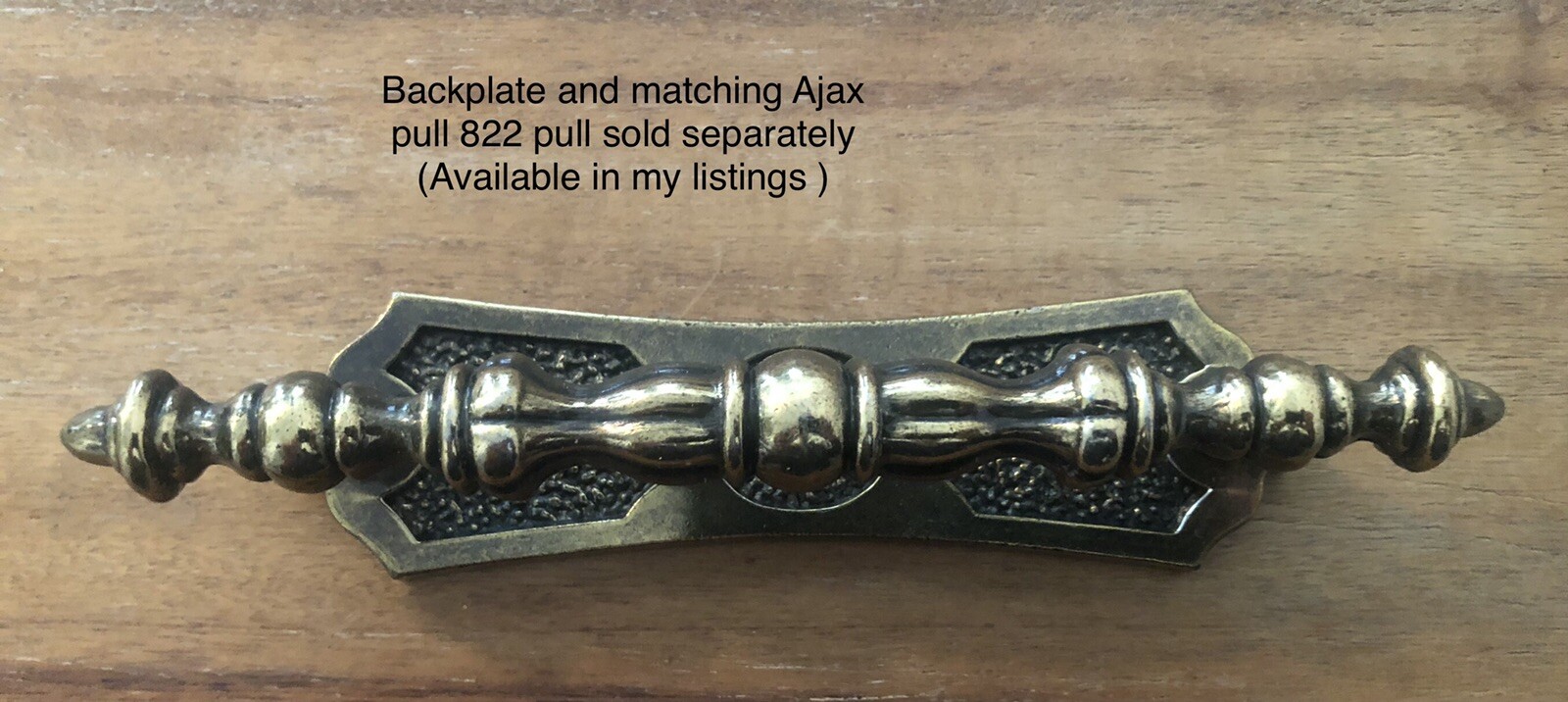 Vintage Antique Brass Ajax Back Plate Cabinet Drawer Set Of 6 #821 NOS