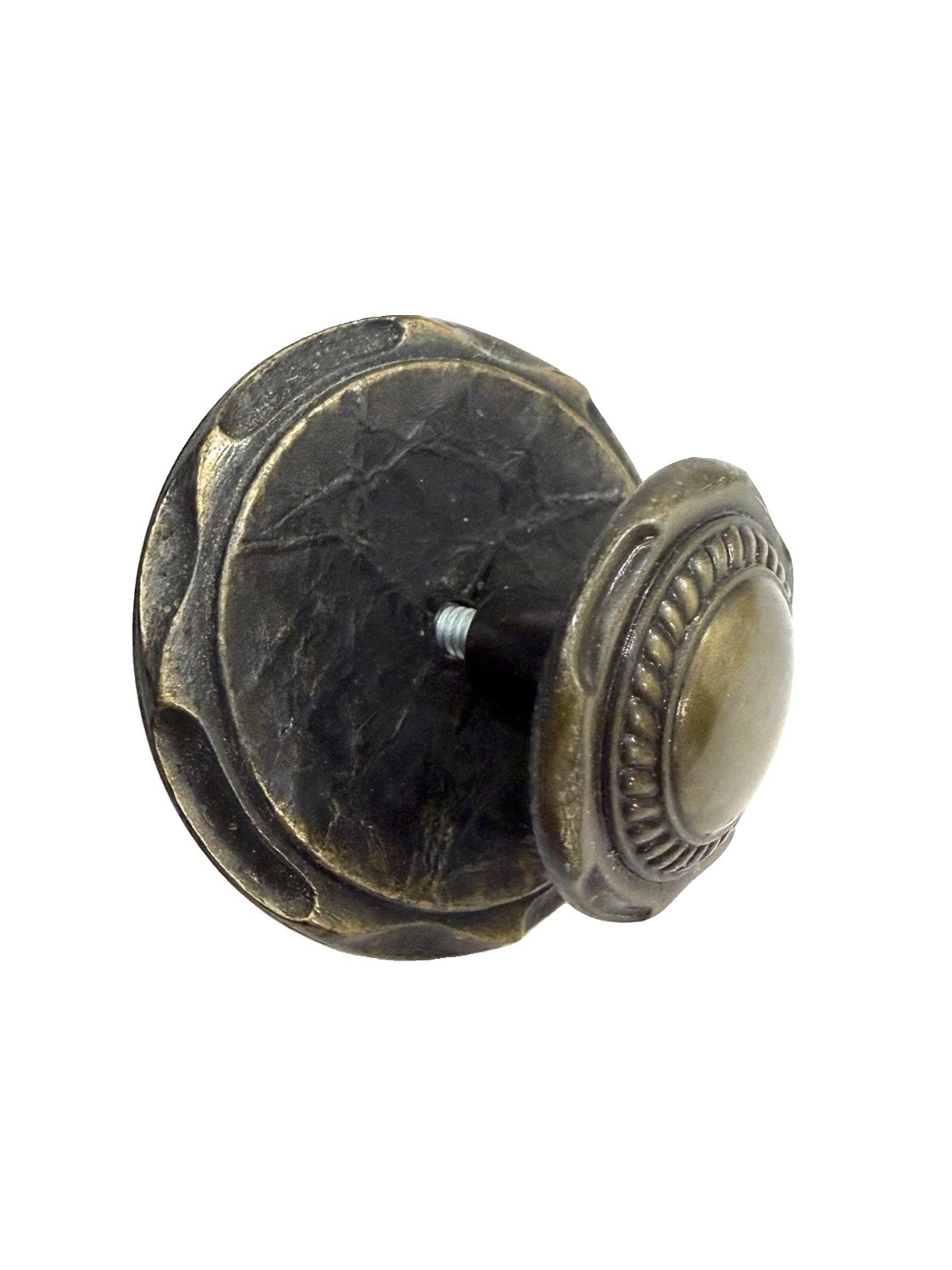 Antique Brass Drawer Pull Furniture Hardware Cabinet Door Knob w/Backplate
