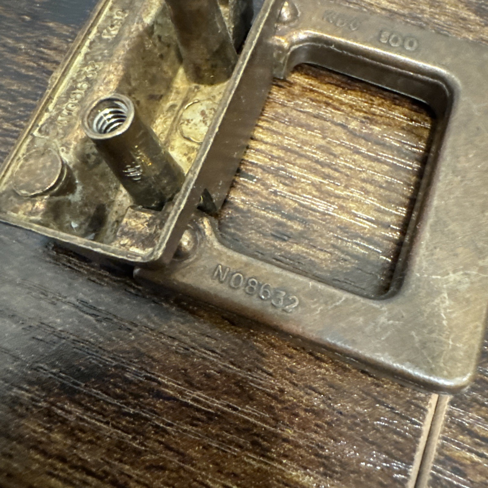 Drexel Woodbriar Drawer Pulls 2 Square Brass Vintage Bail Dresser Hardware Pair