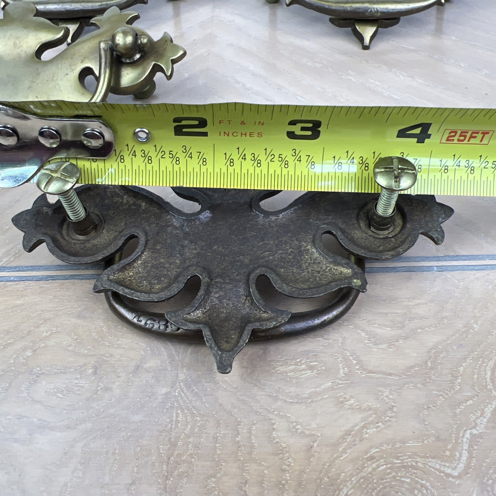 Vintage Keeler Brass Drawer Pull Drop Bail Handle Chippendale K7141 Lot Of 8