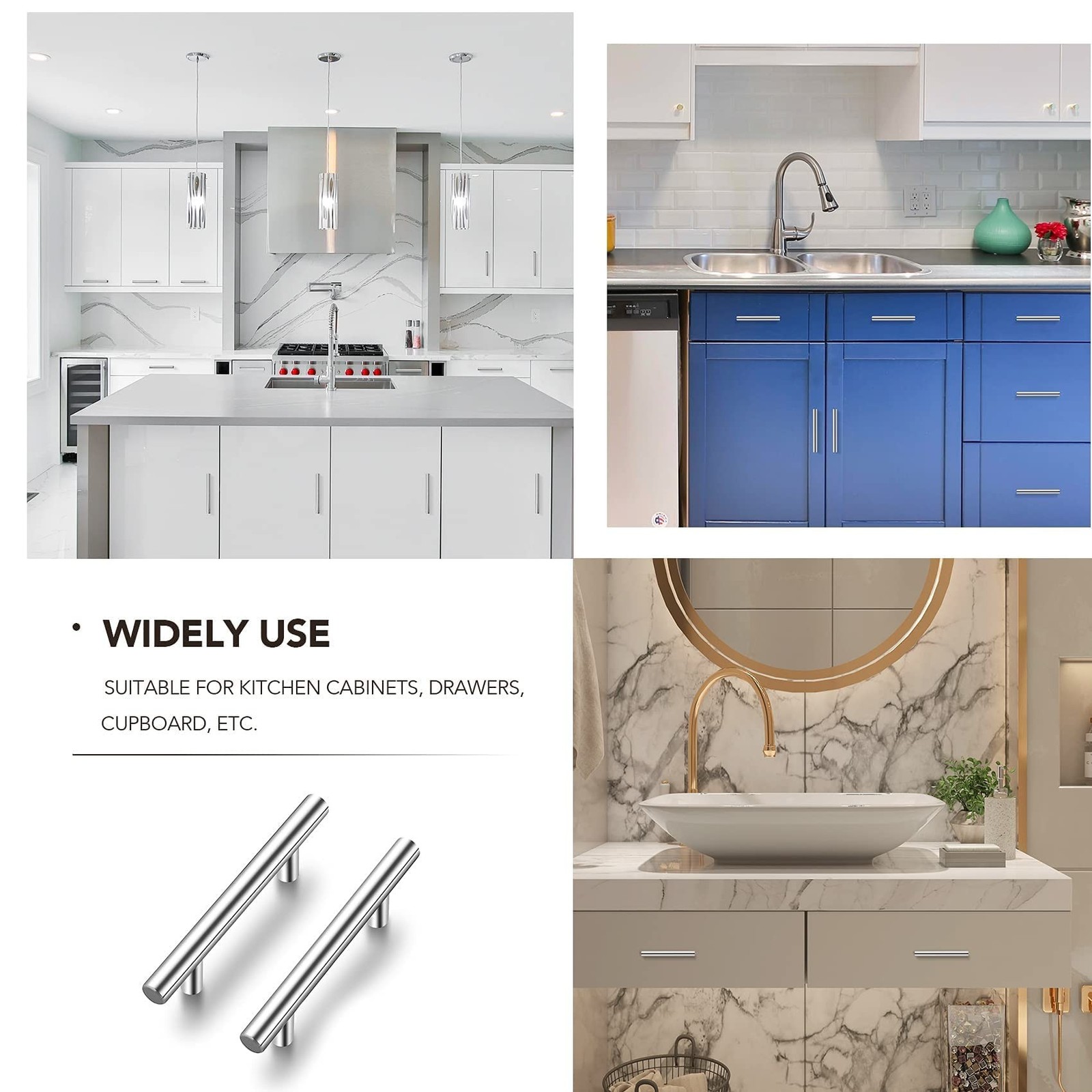 Ravinte Cabinet Handles – 30 Pack Brushed Nickel Kitchen Cabinet Pulls – 3 In…