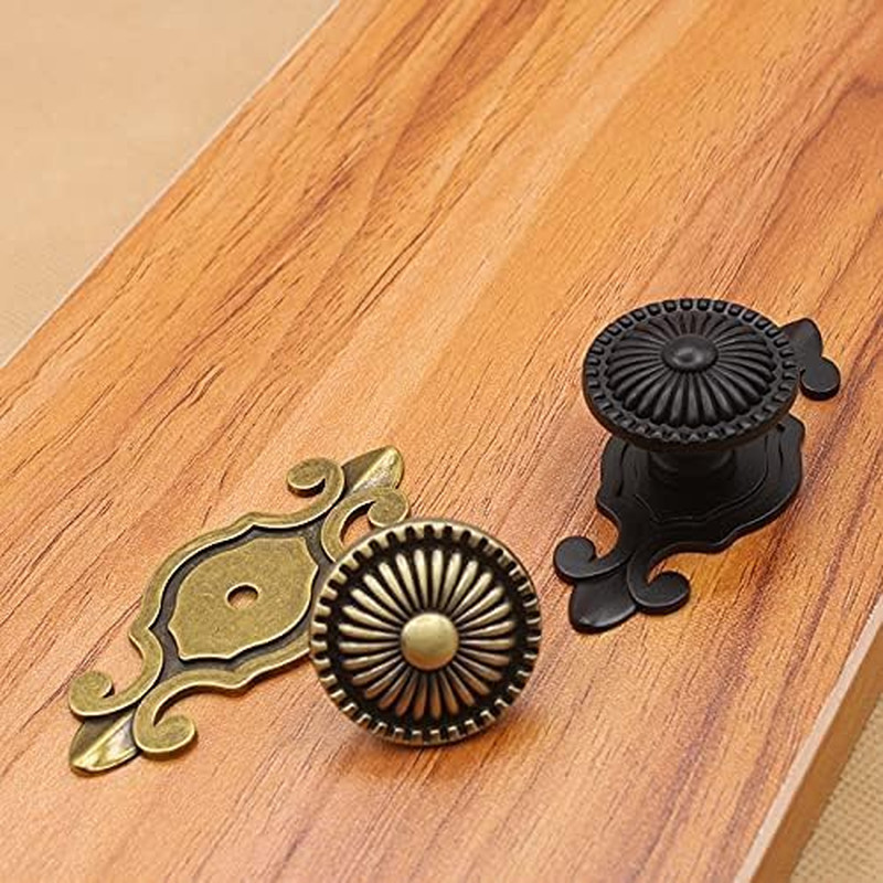 Golden Brass Antique Vintage Retro Drawer Cabinet Metal Knobs with Backplates 12