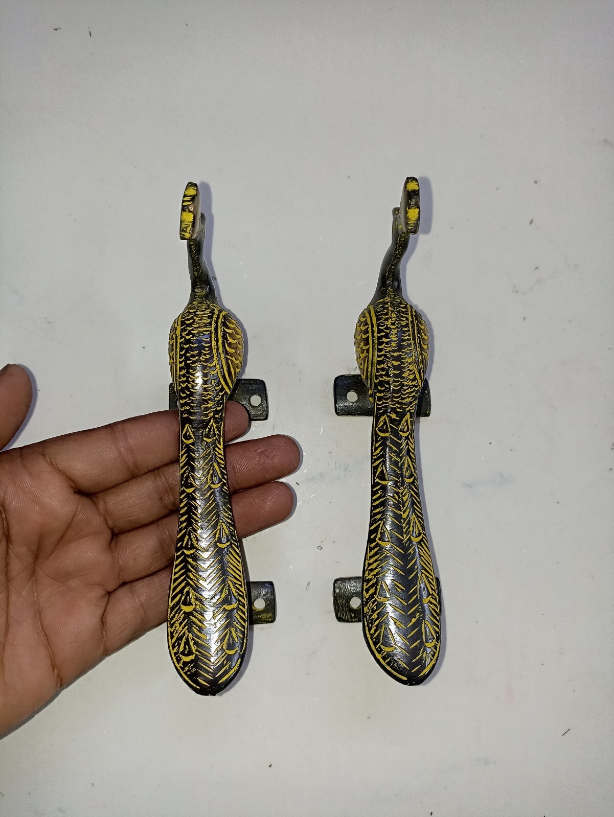 Peacock Shape Decorative Door Handle Home Gate Pull Furnish Handmade Gift GTX