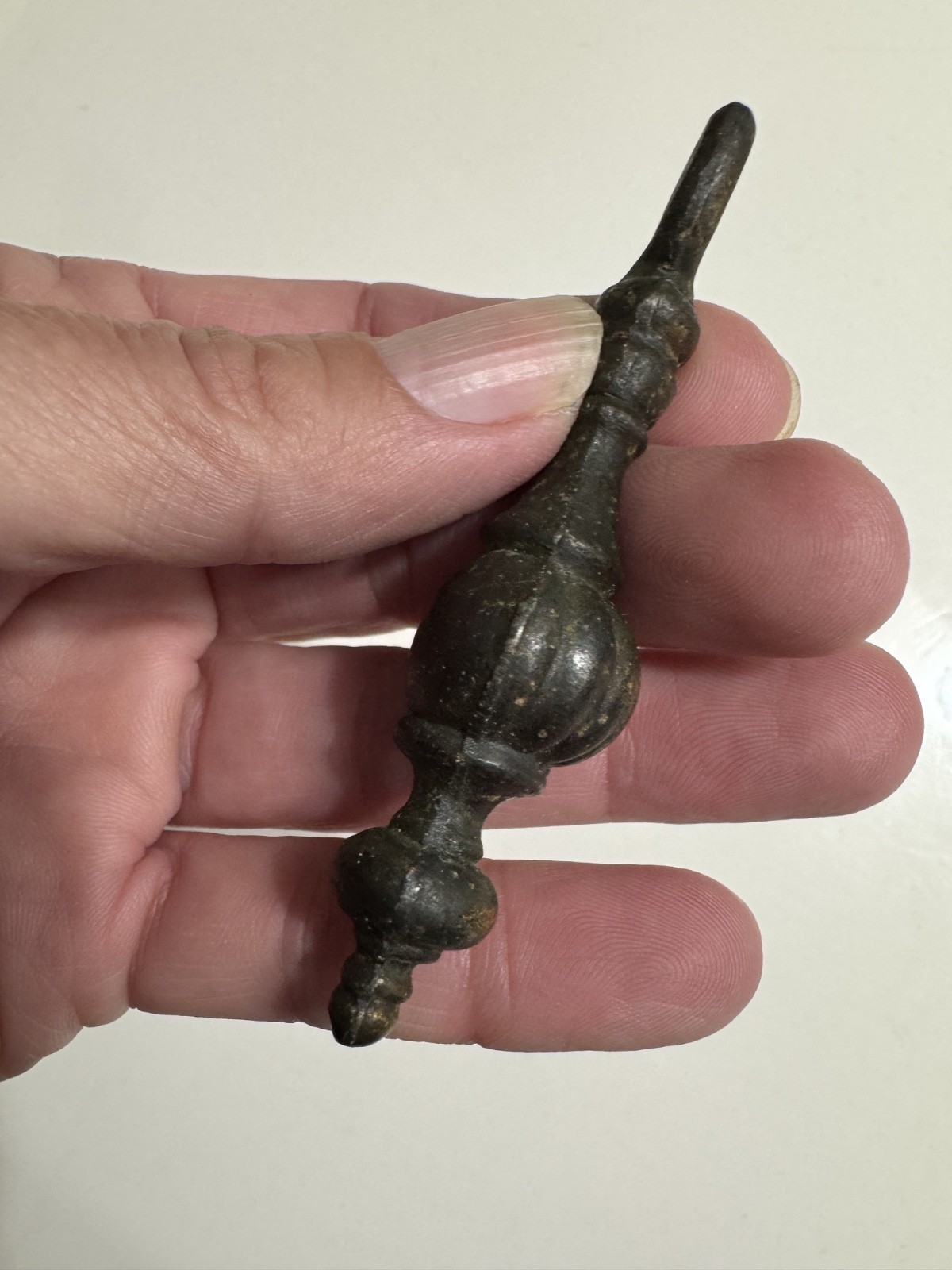 Vintage Large Bronze Antique Brass Tone Finish Hanging Drop Drawer Pull Hardware